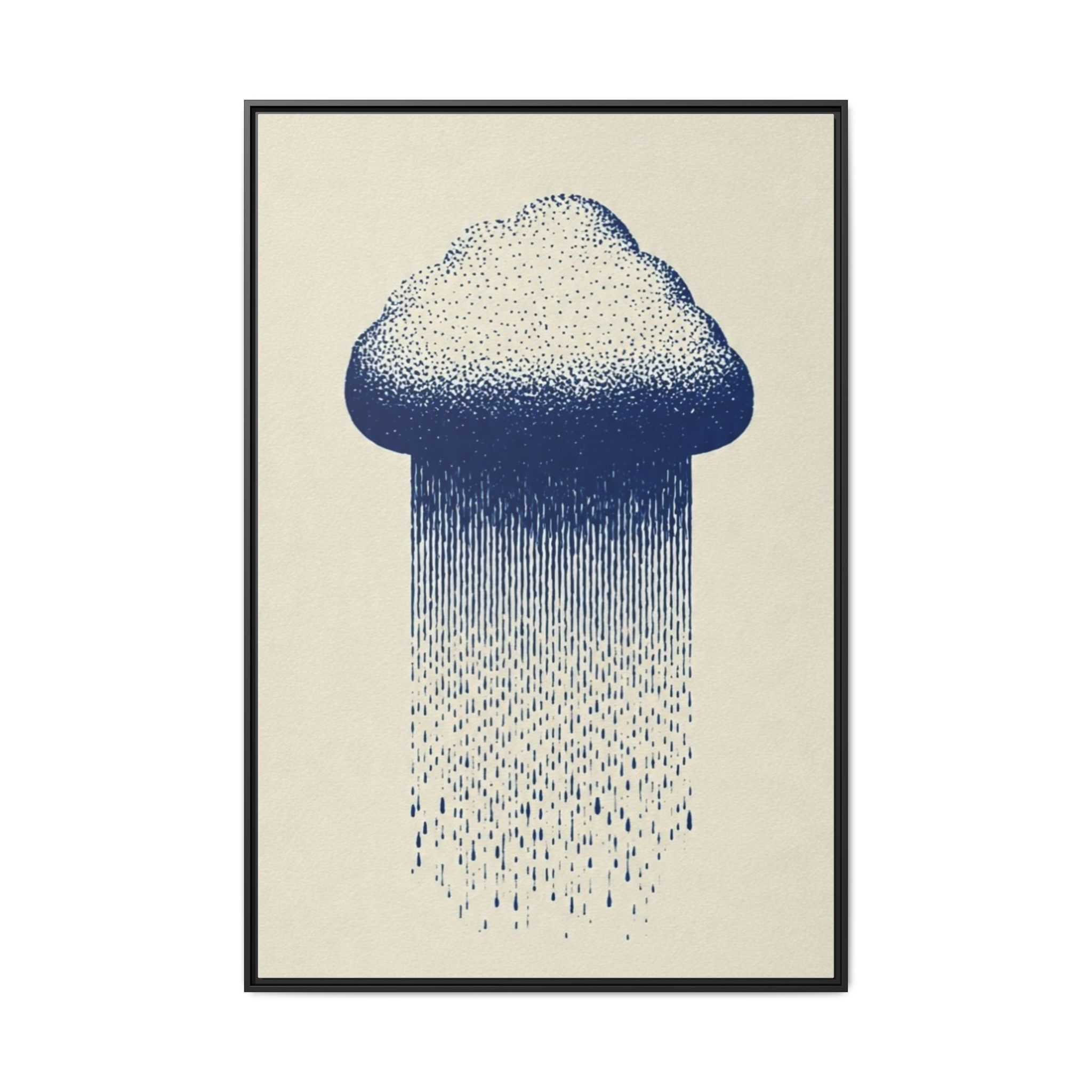 Framed Canvas Wall Art — Blue Rain Cloud Minimalist Print - Image 57