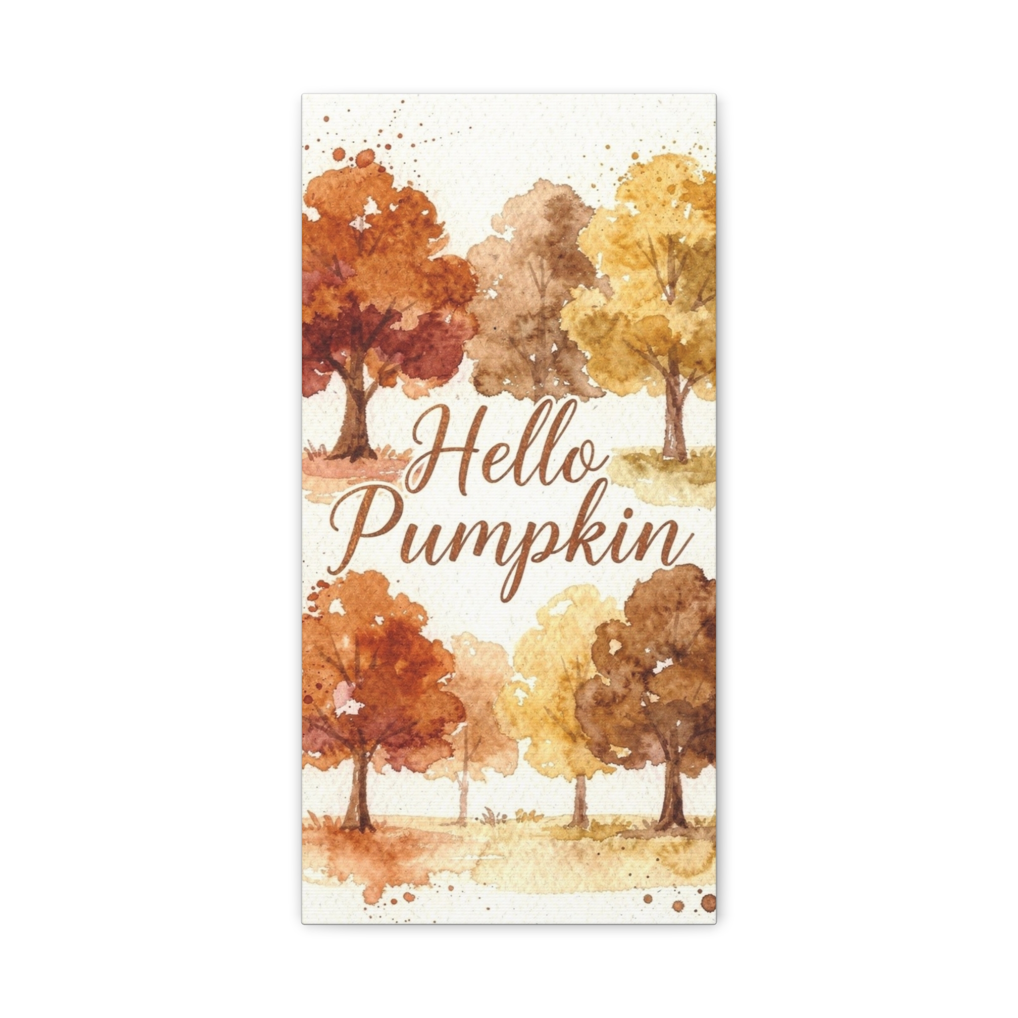Hello Pumpkin Fall Canvas Wall Art – Autumn Watercolor Home Decor - Image 4