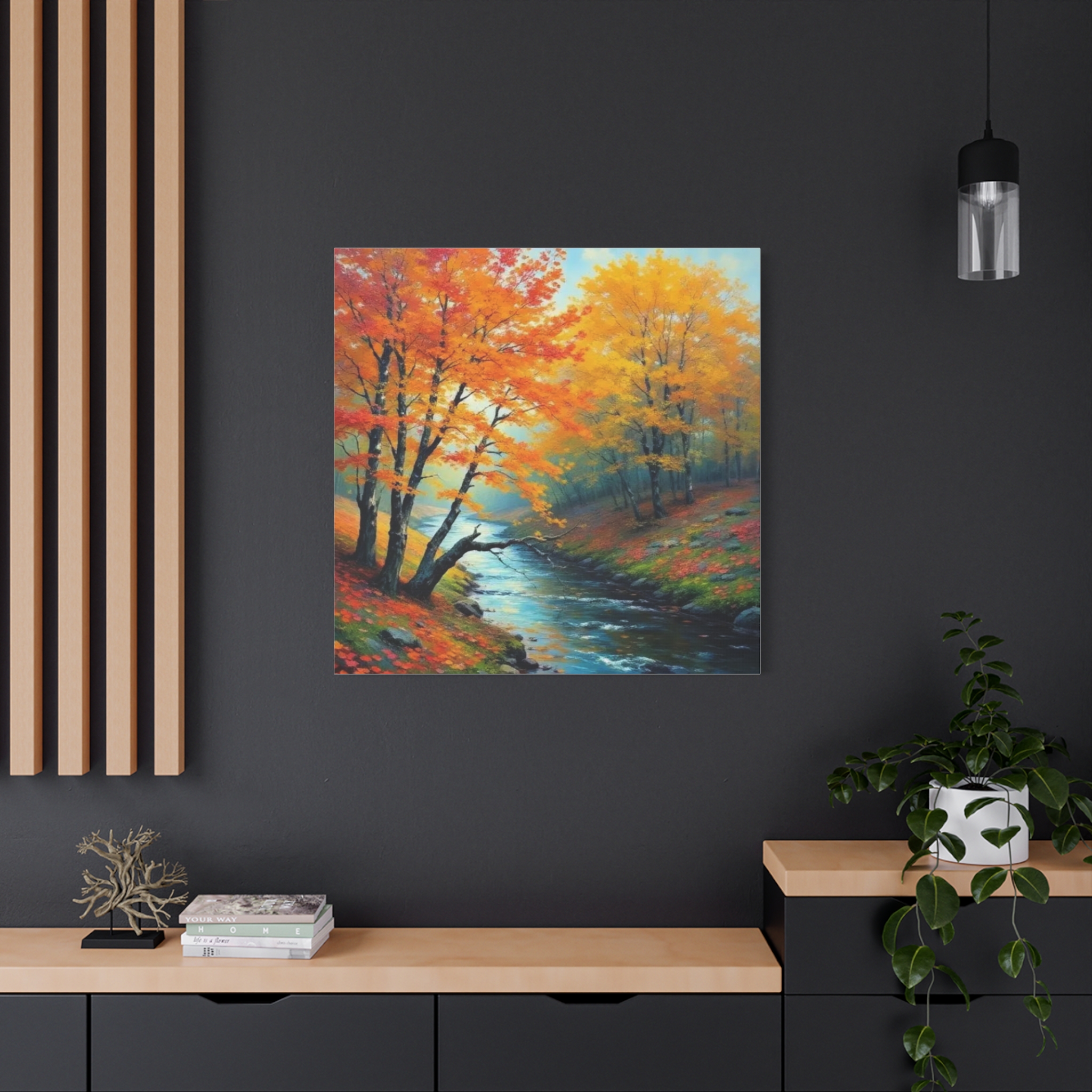 Autumn River Canvas Wall Art — Stretched Matte Fall Landscape - Image 8