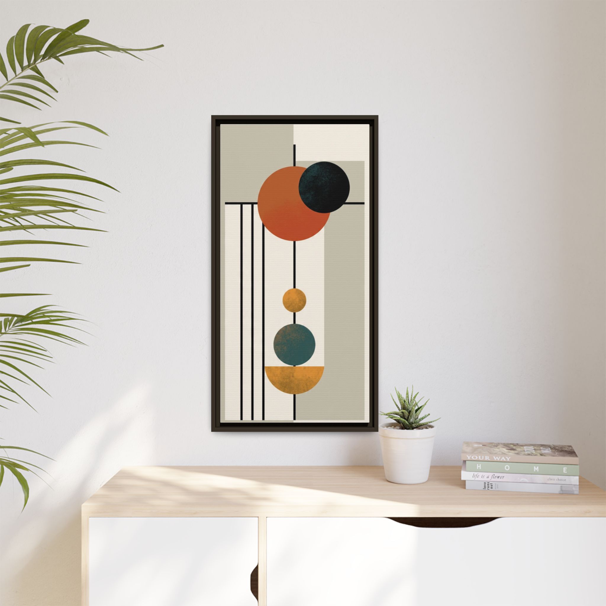 Abstract Geometric Wall Art Print — Matte Framed Canvas - Image 207