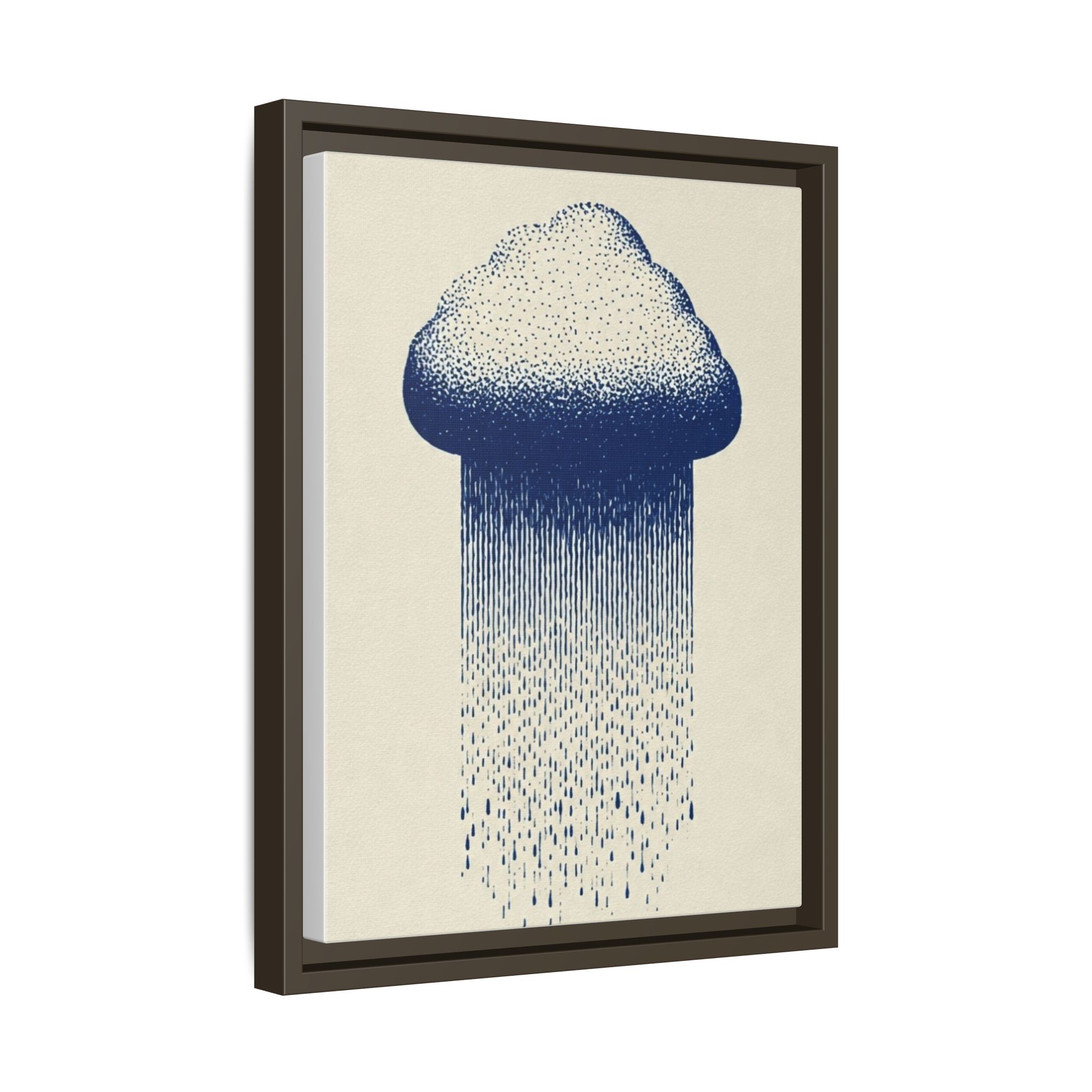 Framed Canvas Wall Art — Blue Rain Cloud Minimalist Print - Image 74