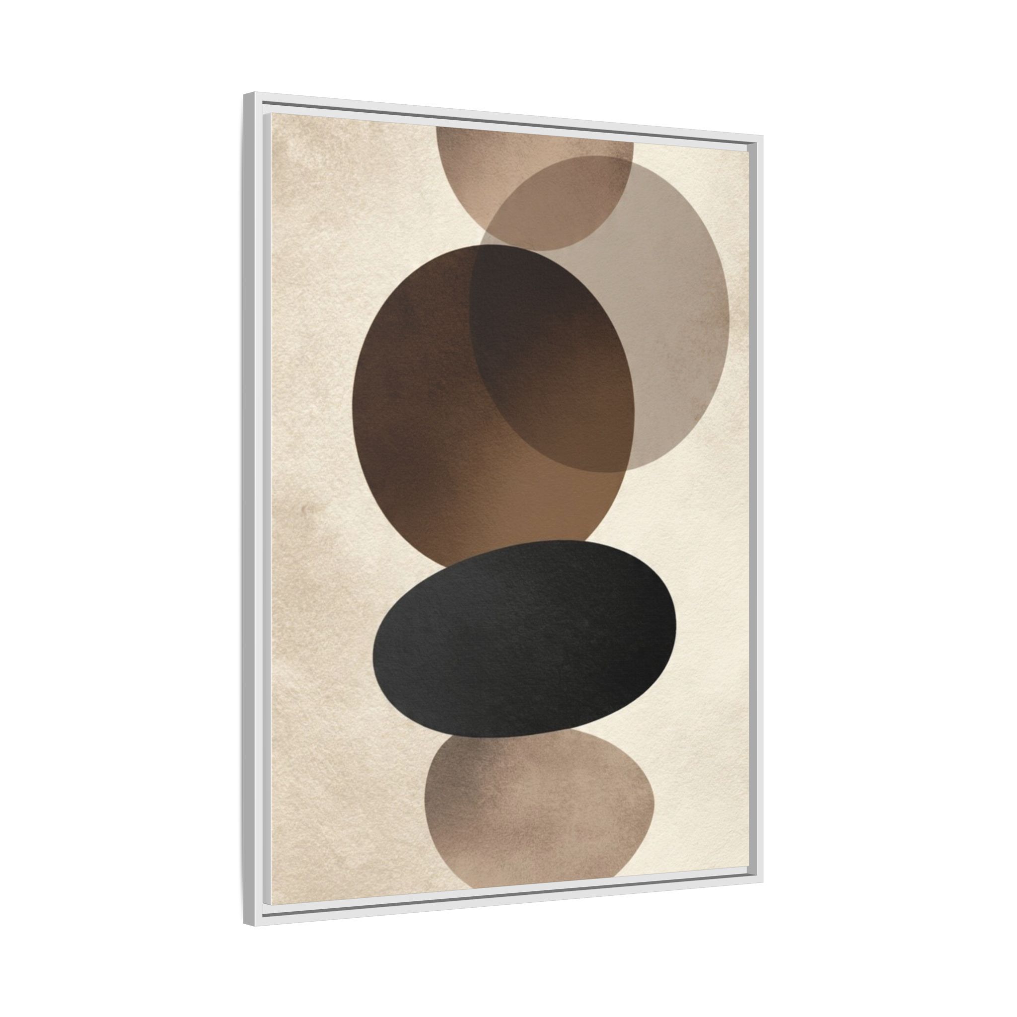 Framed Abstract Circles Matte Canvas Print — Neutral Mid-Century Wall Art - Image 22