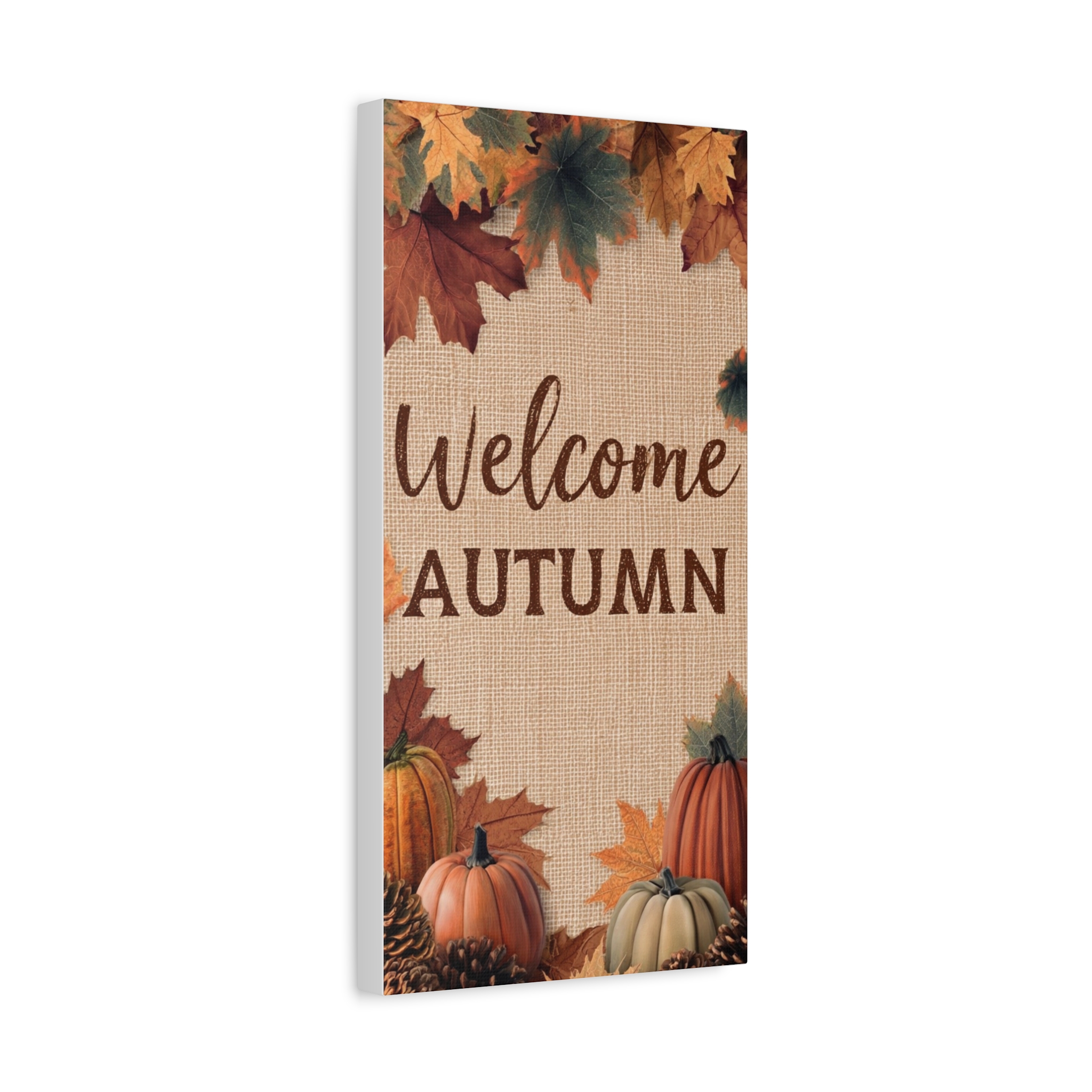 Welcome Autumn Canvas Wall Art — Fall Pumpkin & Leaves Home Decor - Image 5