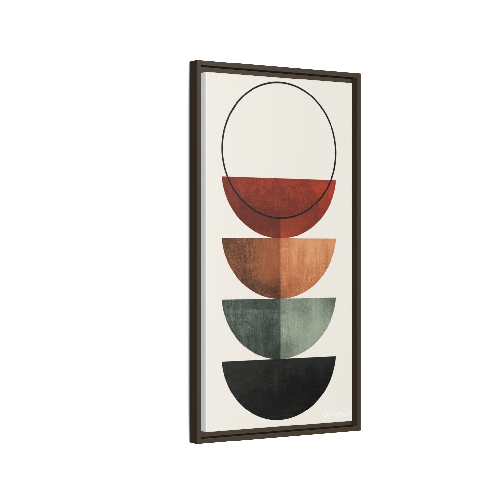 Abstract Stacked Semi-Circles Framed Canvas Wall Art — Mid-Century Modern Geometric Print - Image 222