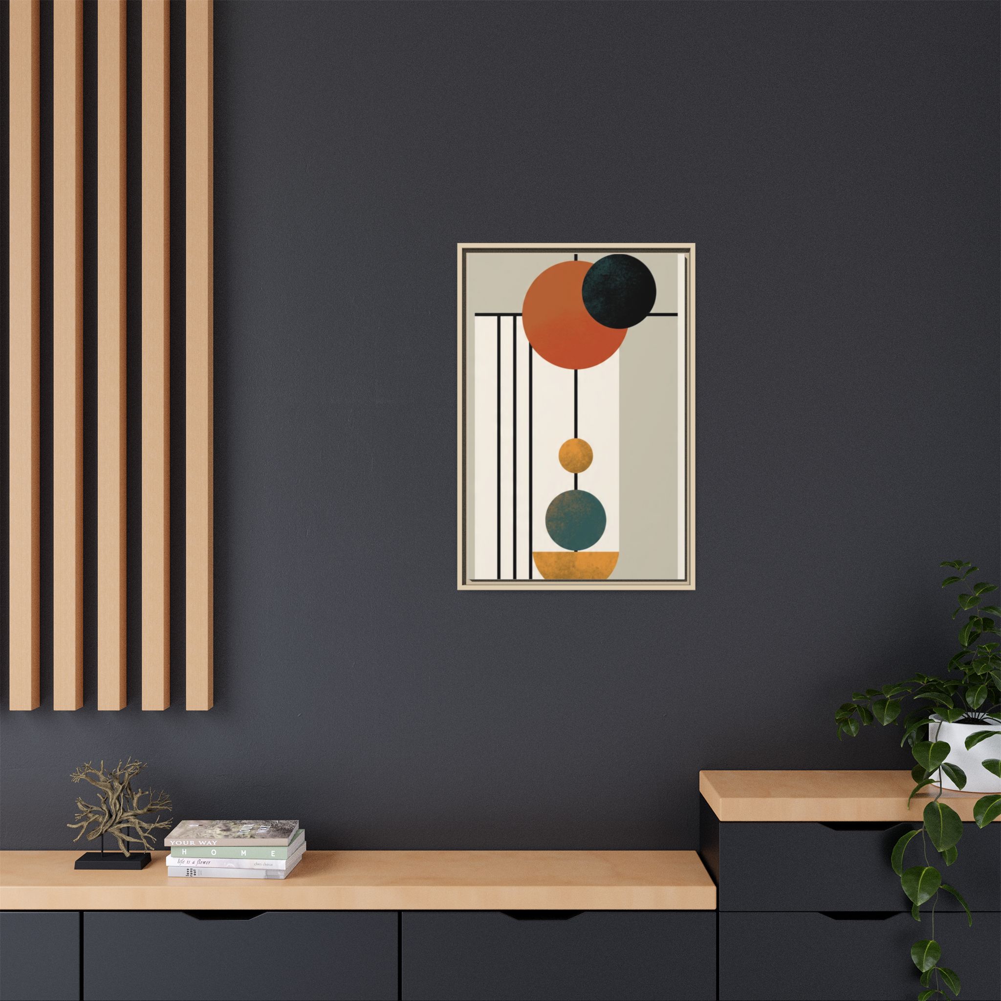 Abstract Geometric Wall Art Print — Matte Framed Canvas - Image 136