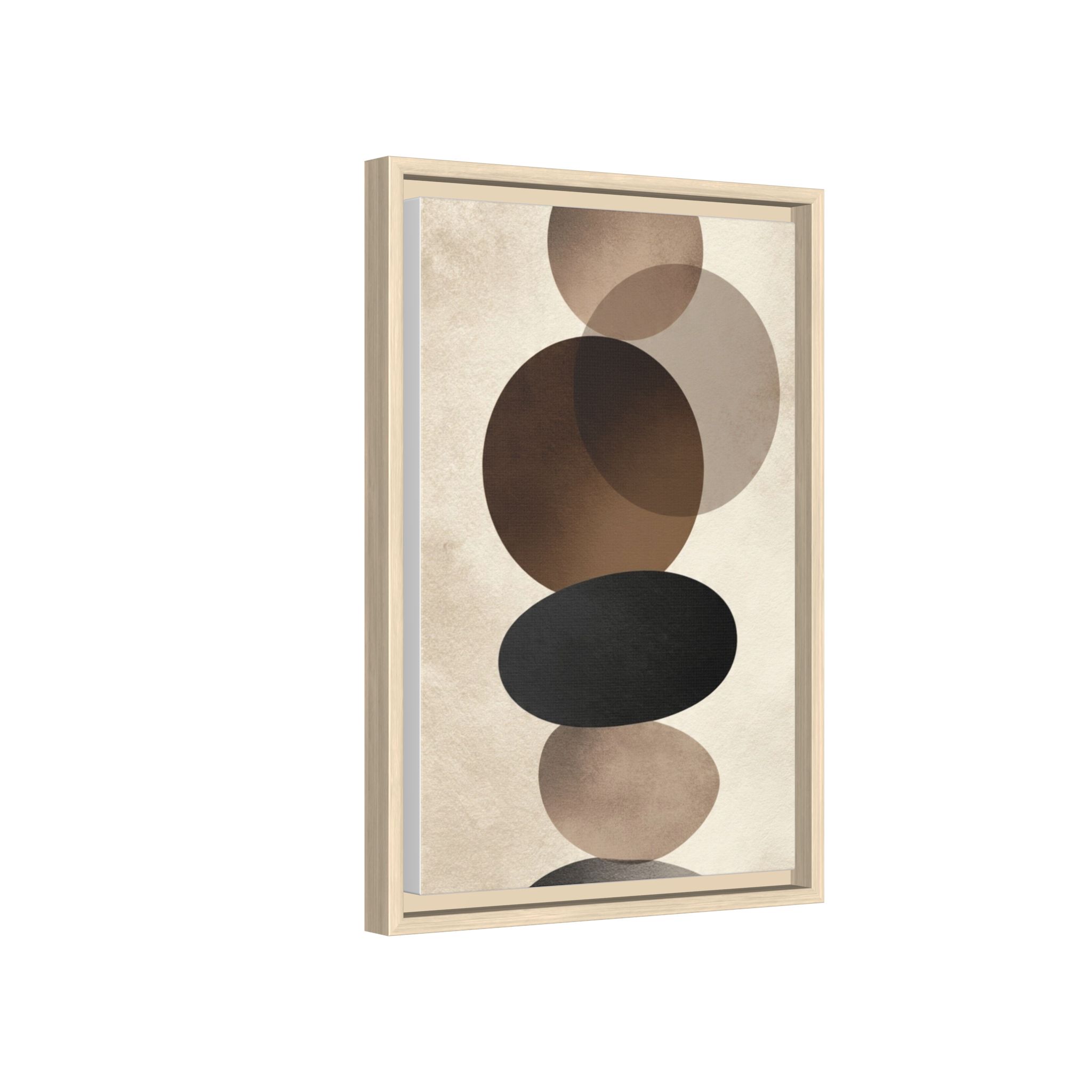 Framed Abstract Circles Matte Canvas Print — Neutral Mid-Century Wall Art - Image 118