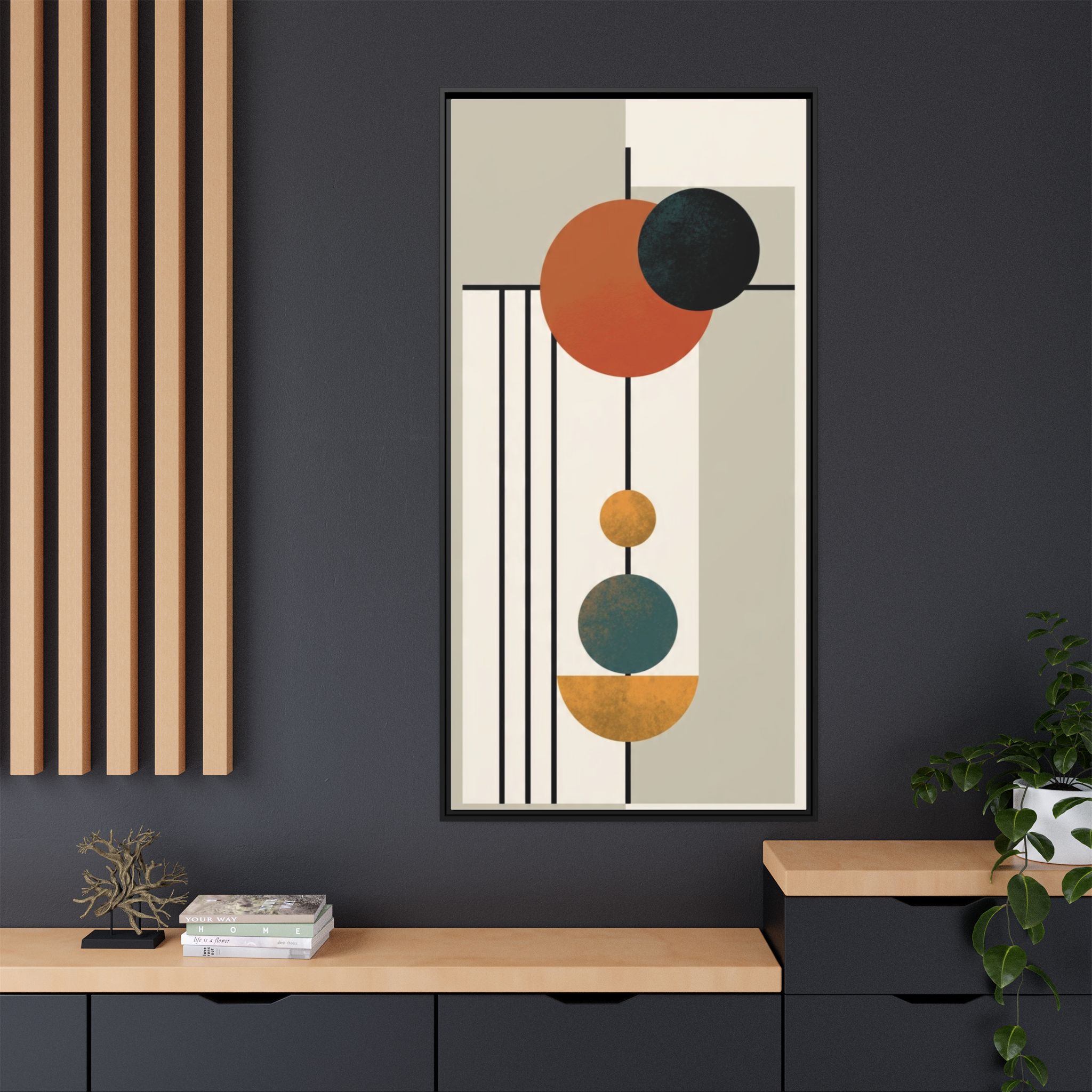 Abstract Geometric Wall Art Print — Matte Framed Canvas - Image 36