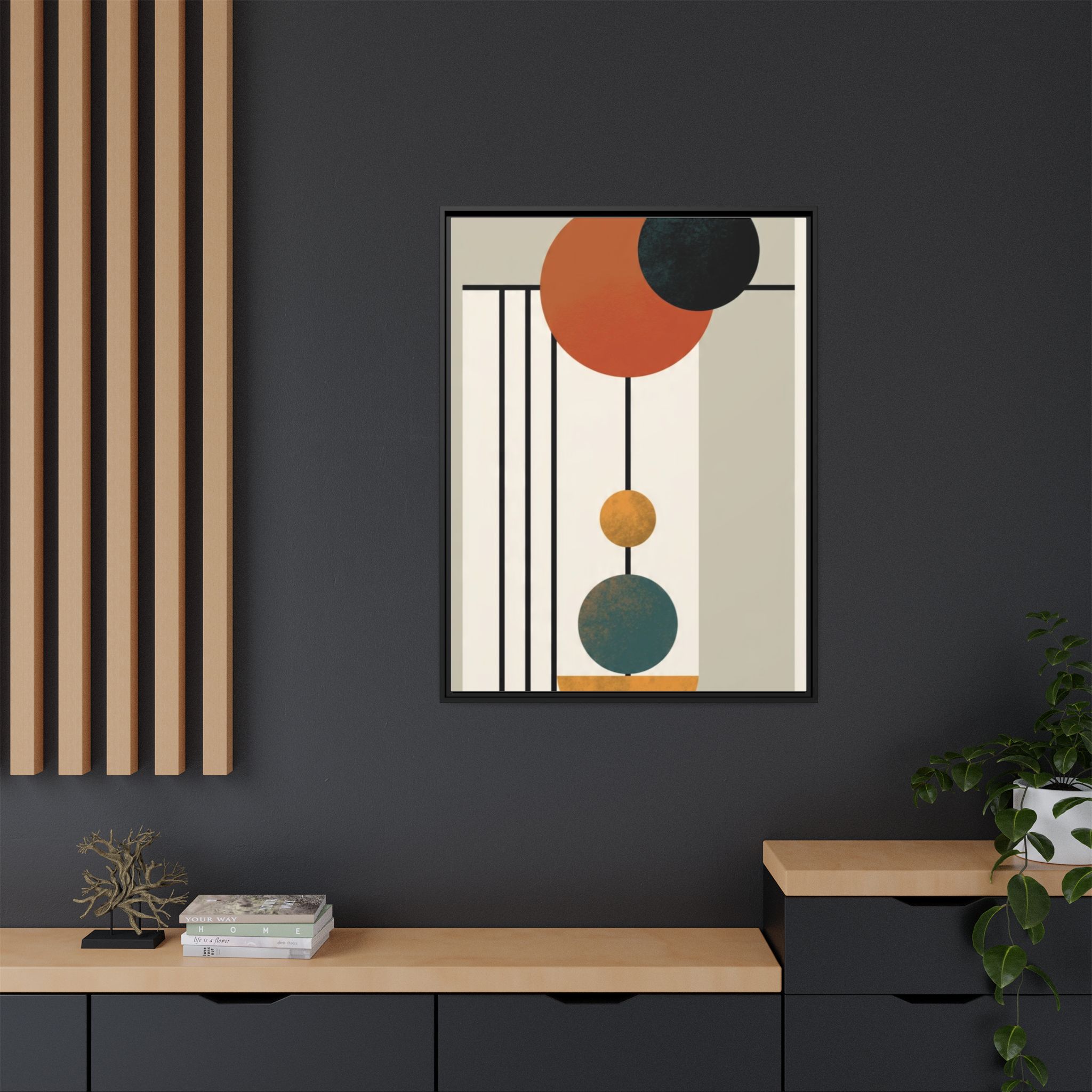 Abstract Geometric Wall Art Print — Matte Framed Canvas - Image 32