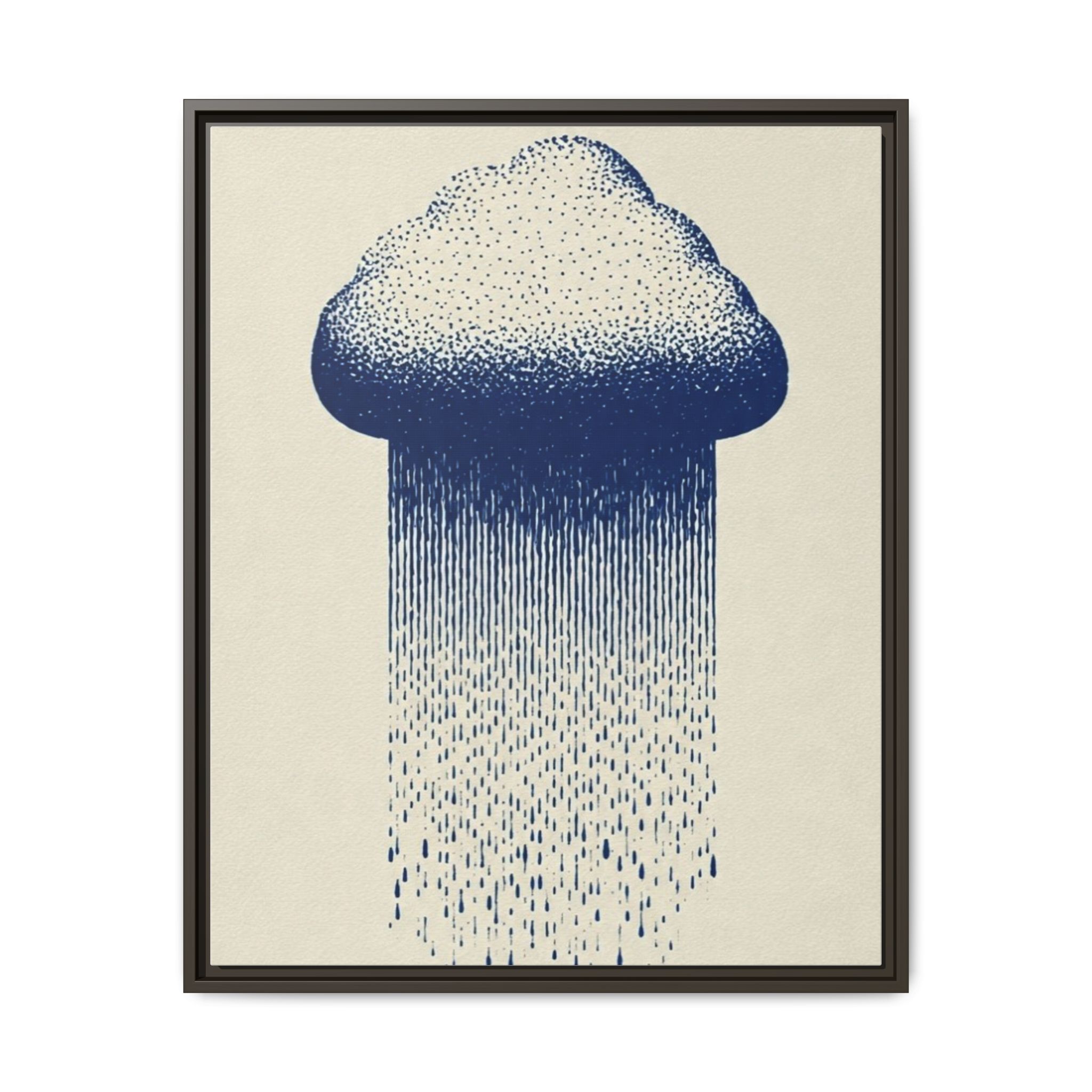 Framed Canvas Wall Art — Blue Rain Cloud Minimalist Print - Image 189