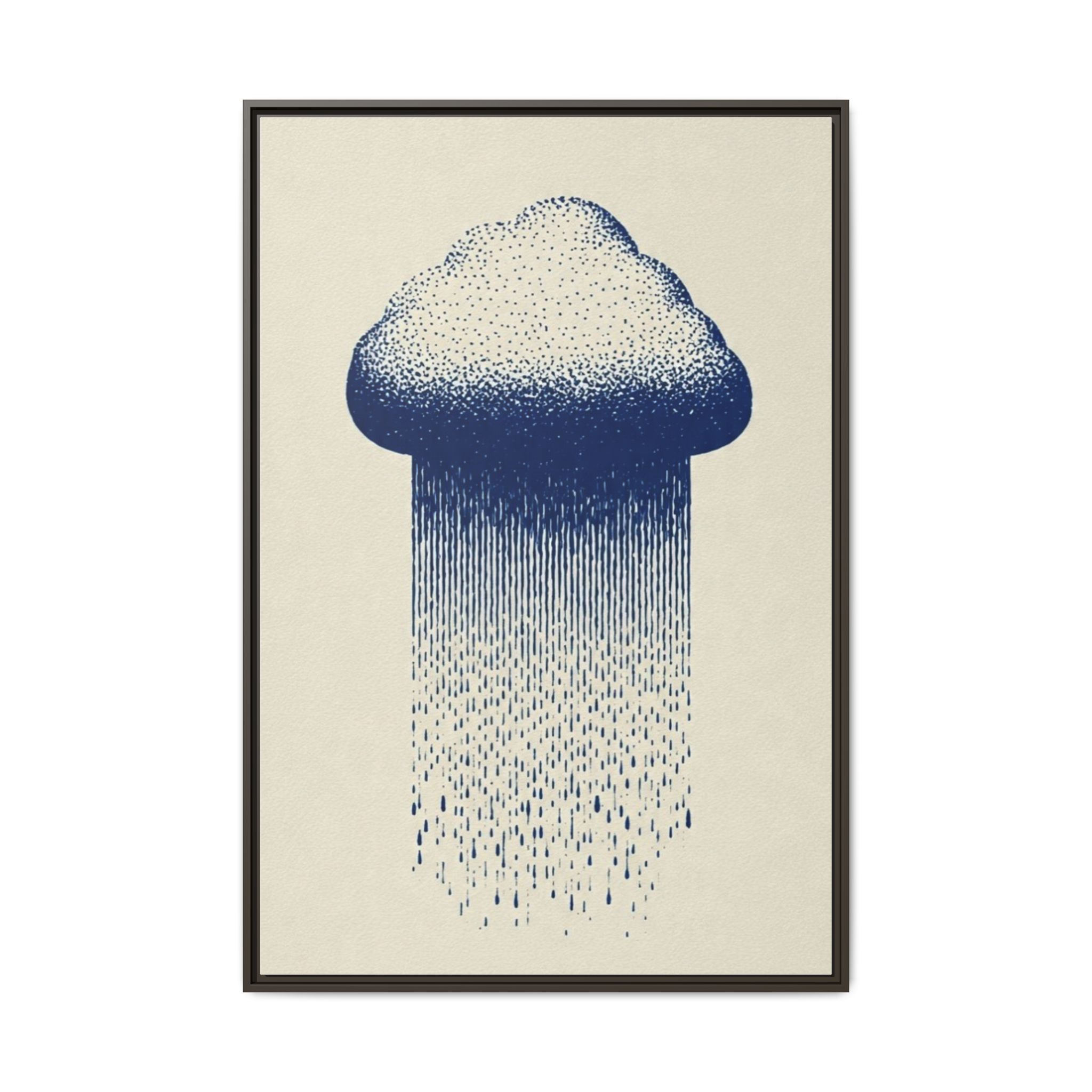 Framed Canvas Wall Art — Blue Rain Cloud Minimalist Print - Image 109