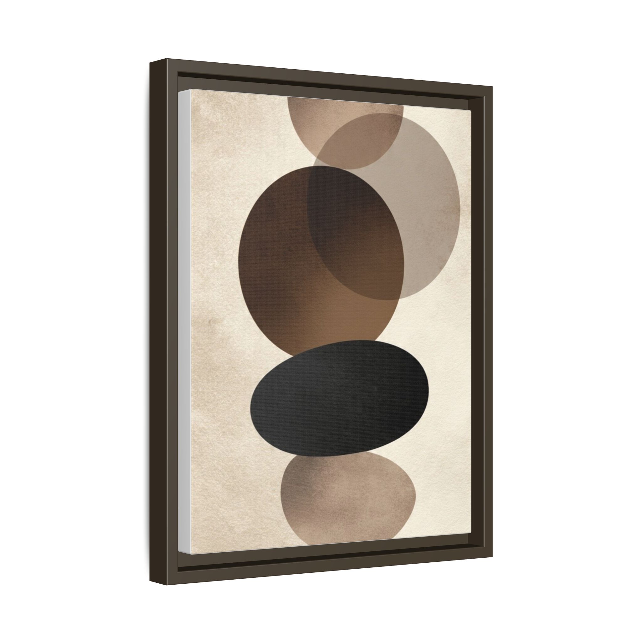 Framed Abstract Circles Matte Canvas Print — Neutral Mid-Century Wall Art - Image 74