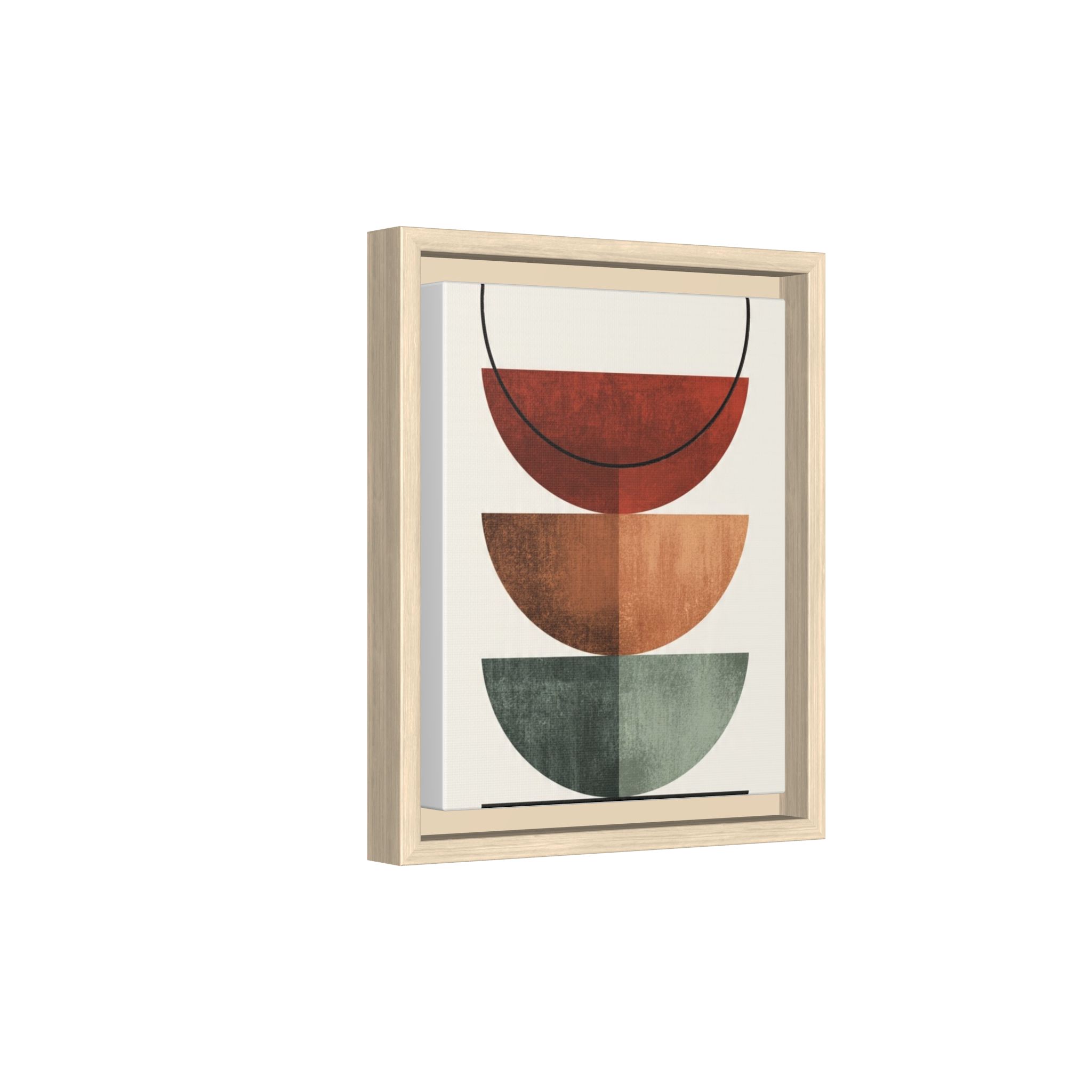 Abstract Stacked Semi-Circles Framed Canvas Wall Art — Mid-Century Modern Geometric Print - Image 146