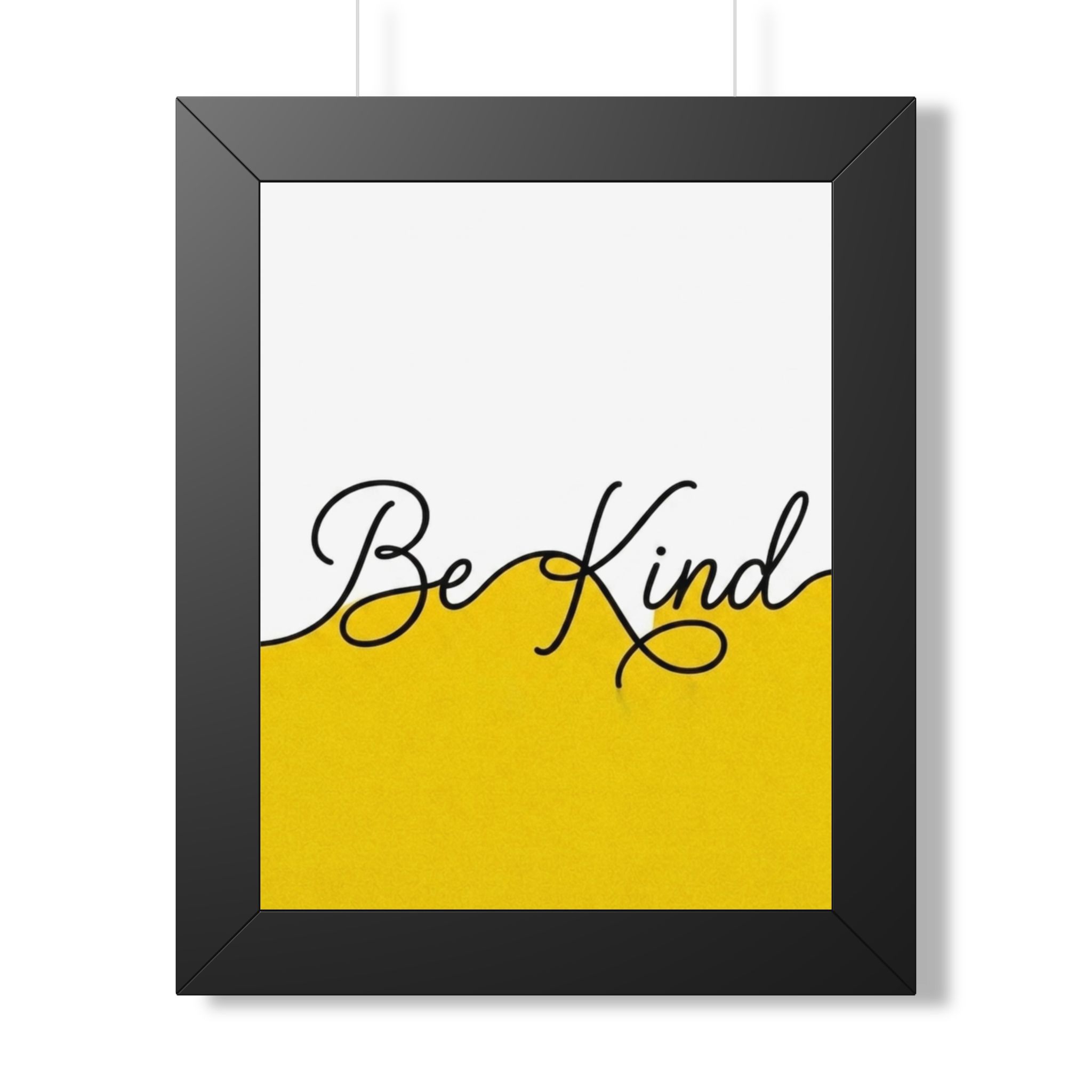 Be Kind Framed Poster — Minimal Yellow Motivational Wall Art - Image 4