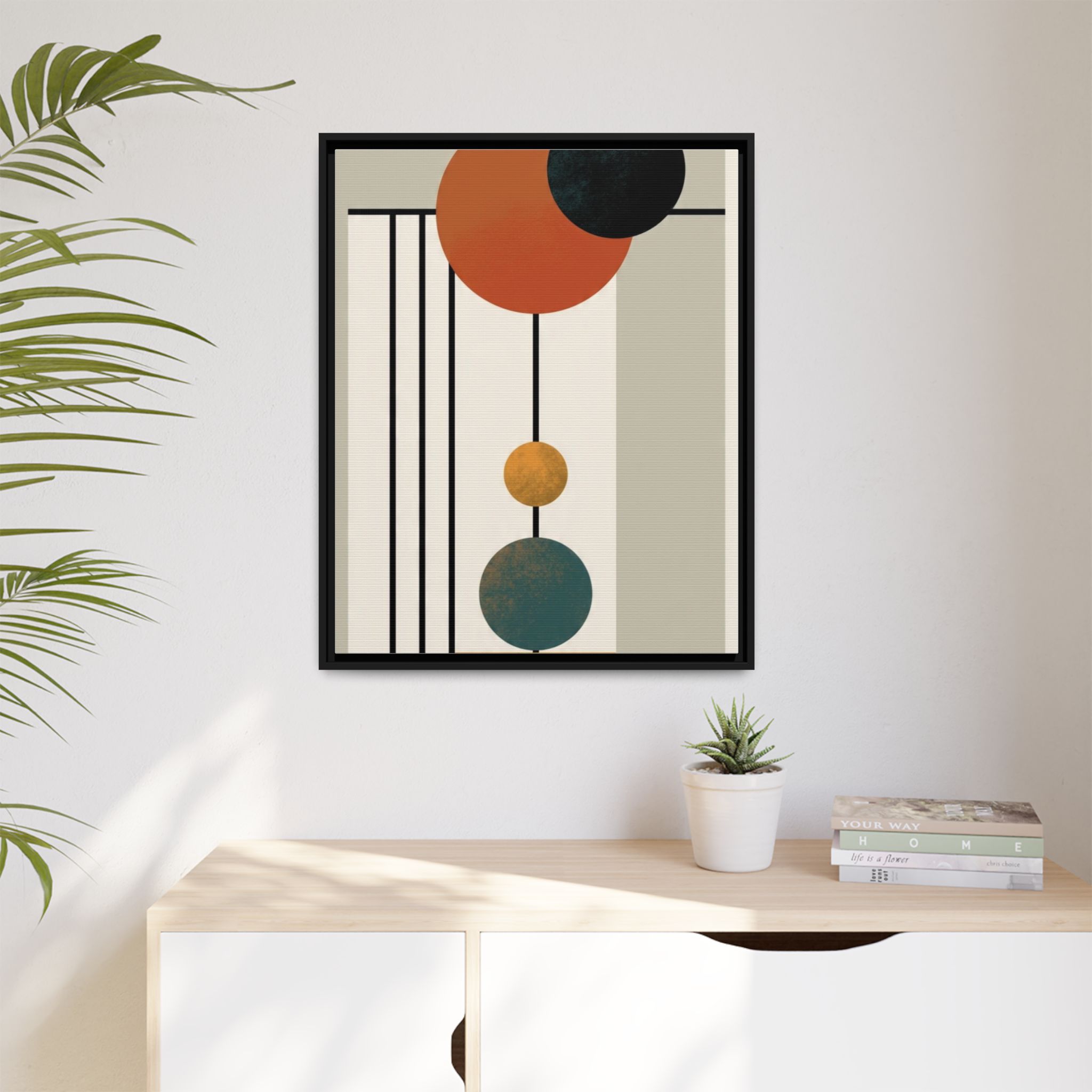 Abstract Geometric Wall Art Print — Matte Framed Canvas - Image 163