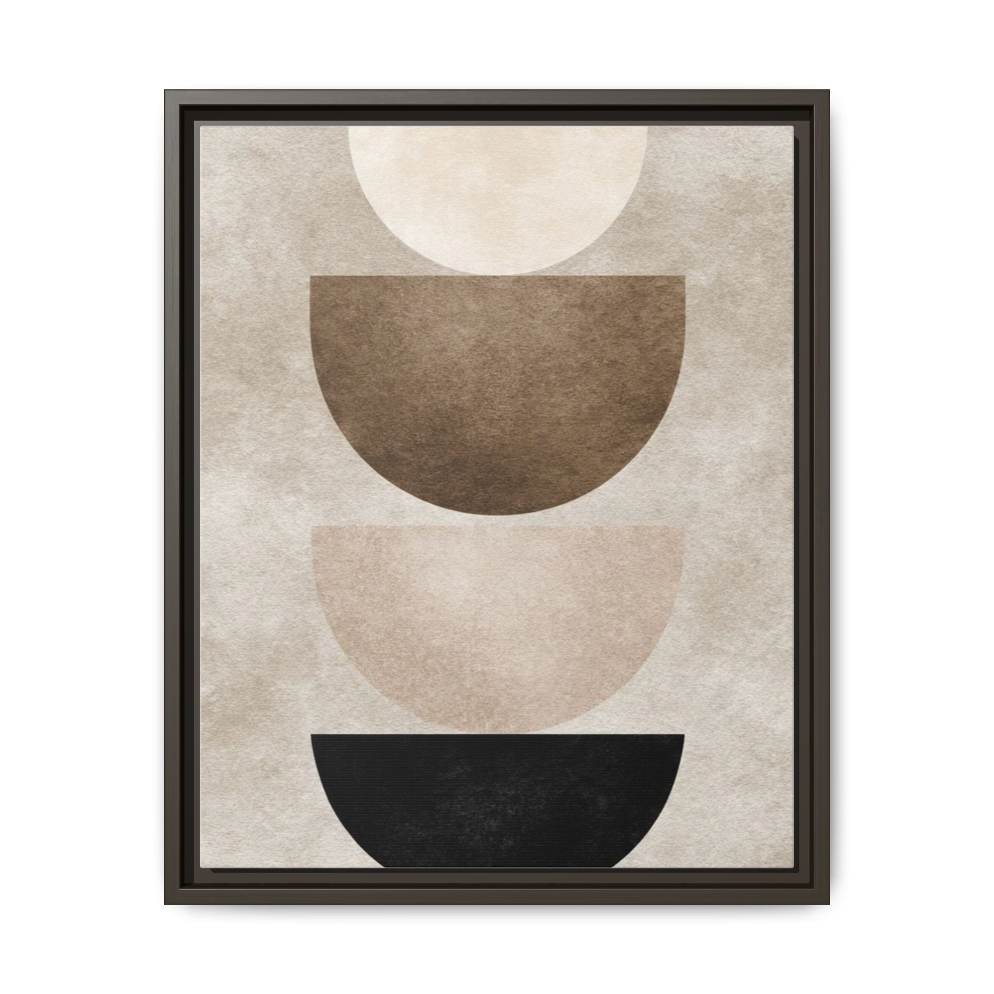 Abstract Neutral Geometric Canvas Print — Stacked Circles Framed Wall Art - Image 233