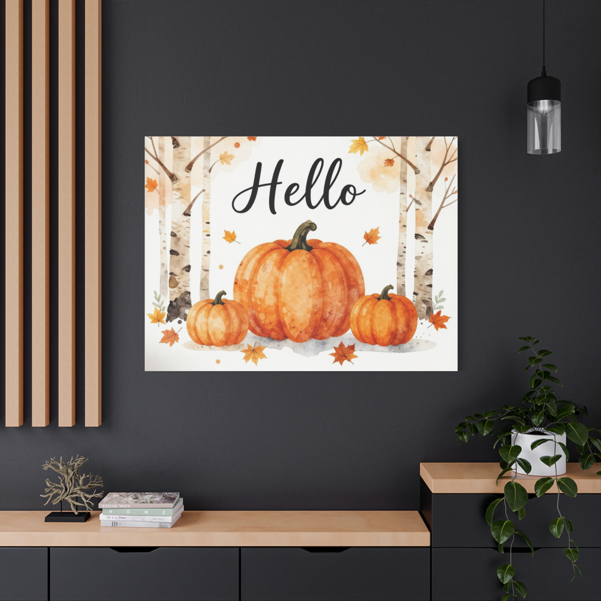 Hello Pumpkin Canvas Wall Art — Autumn Pumpkin Decor - Image 5