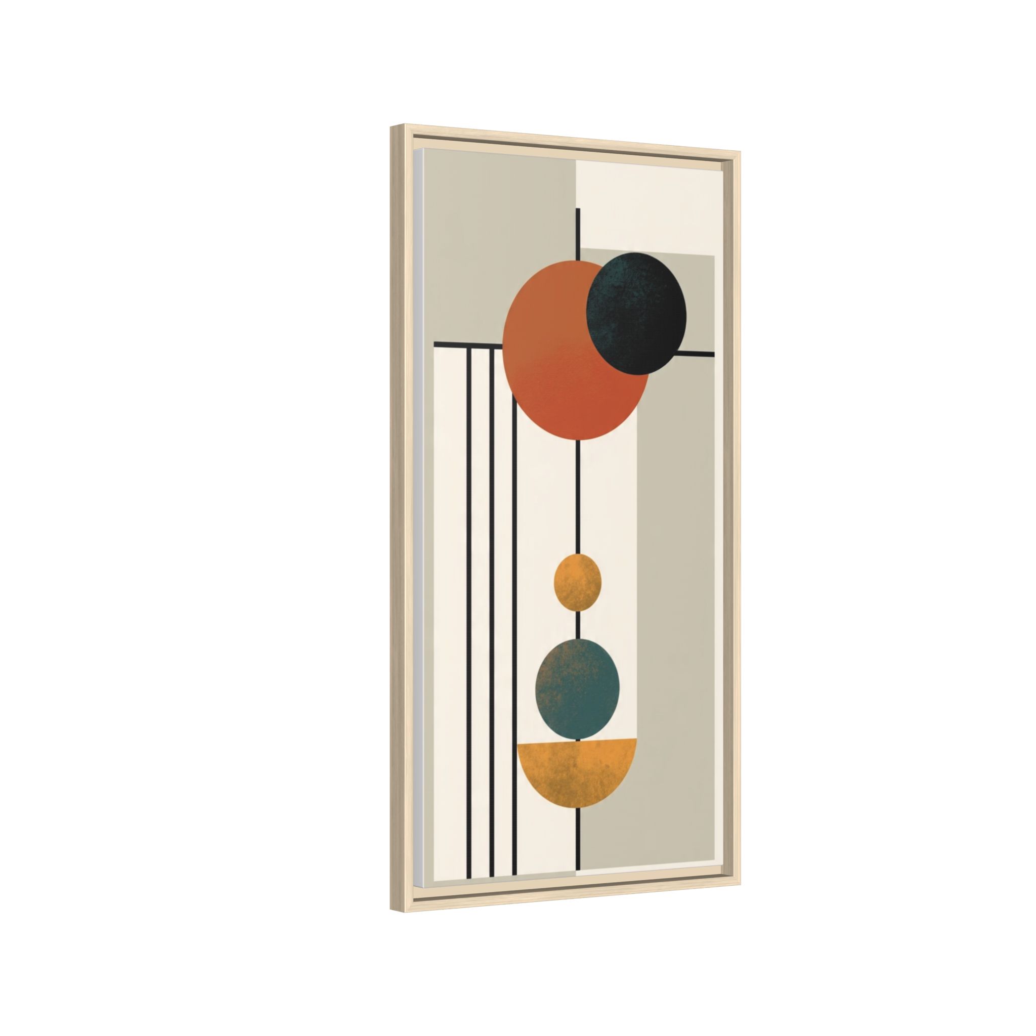 Abstract Geometric Wall Art Print — Matte Framed Canvas - Image 202