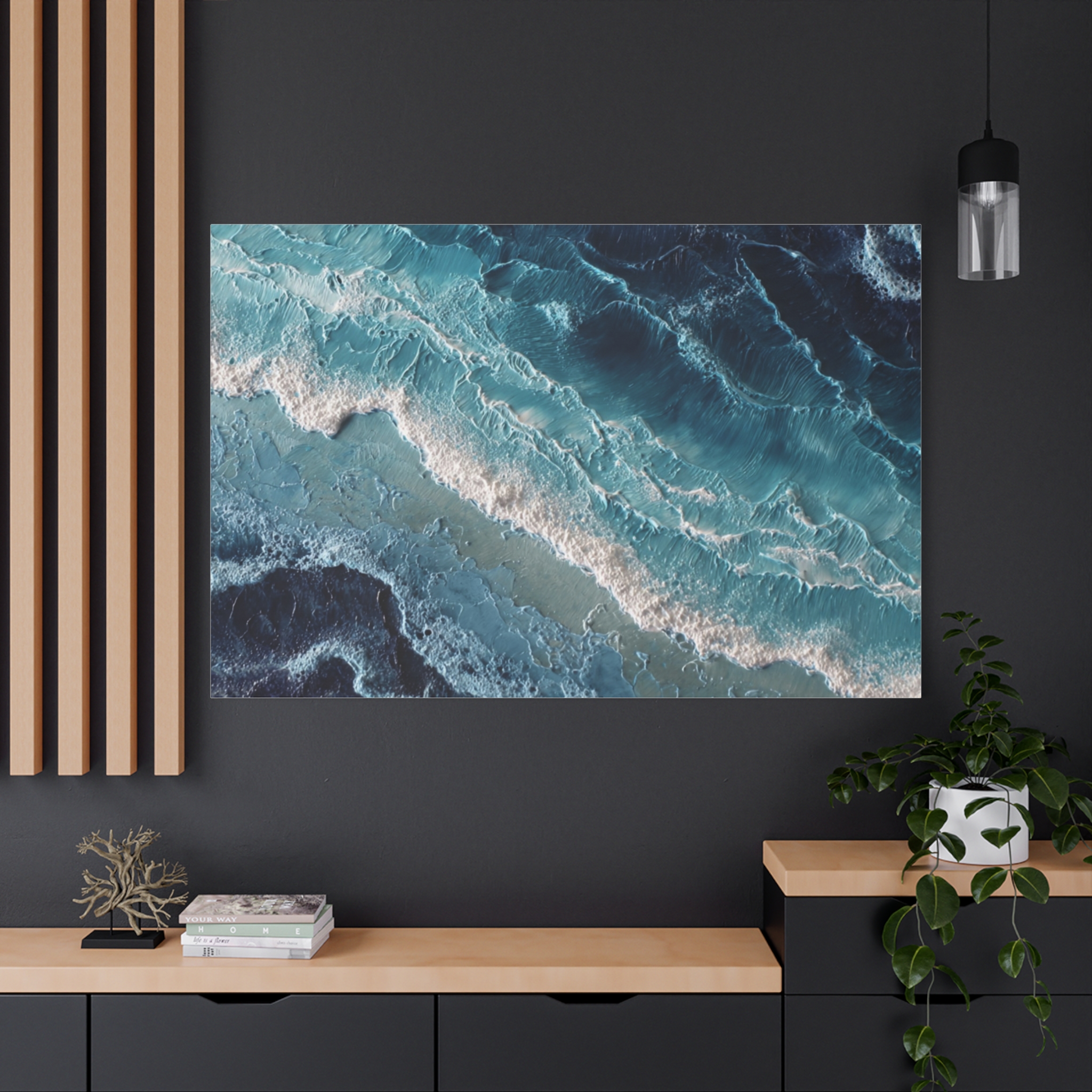 Ocean Waves Matte Canvas Wall Art – Stretched Seascape Print - Image 4