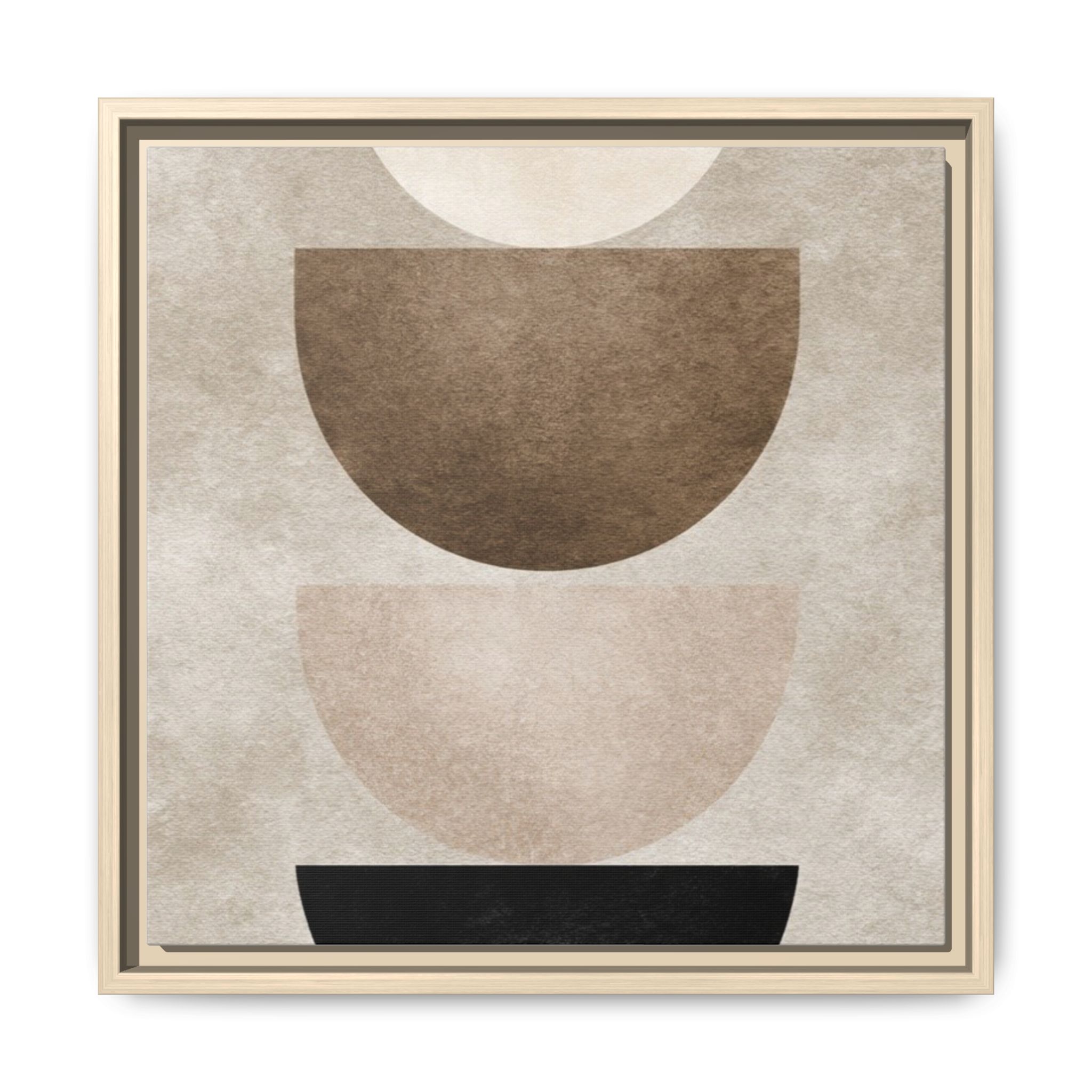 Abstract Neutral Geometric Canvas Print — Stacked Circles Framed Wall Art - Image 129