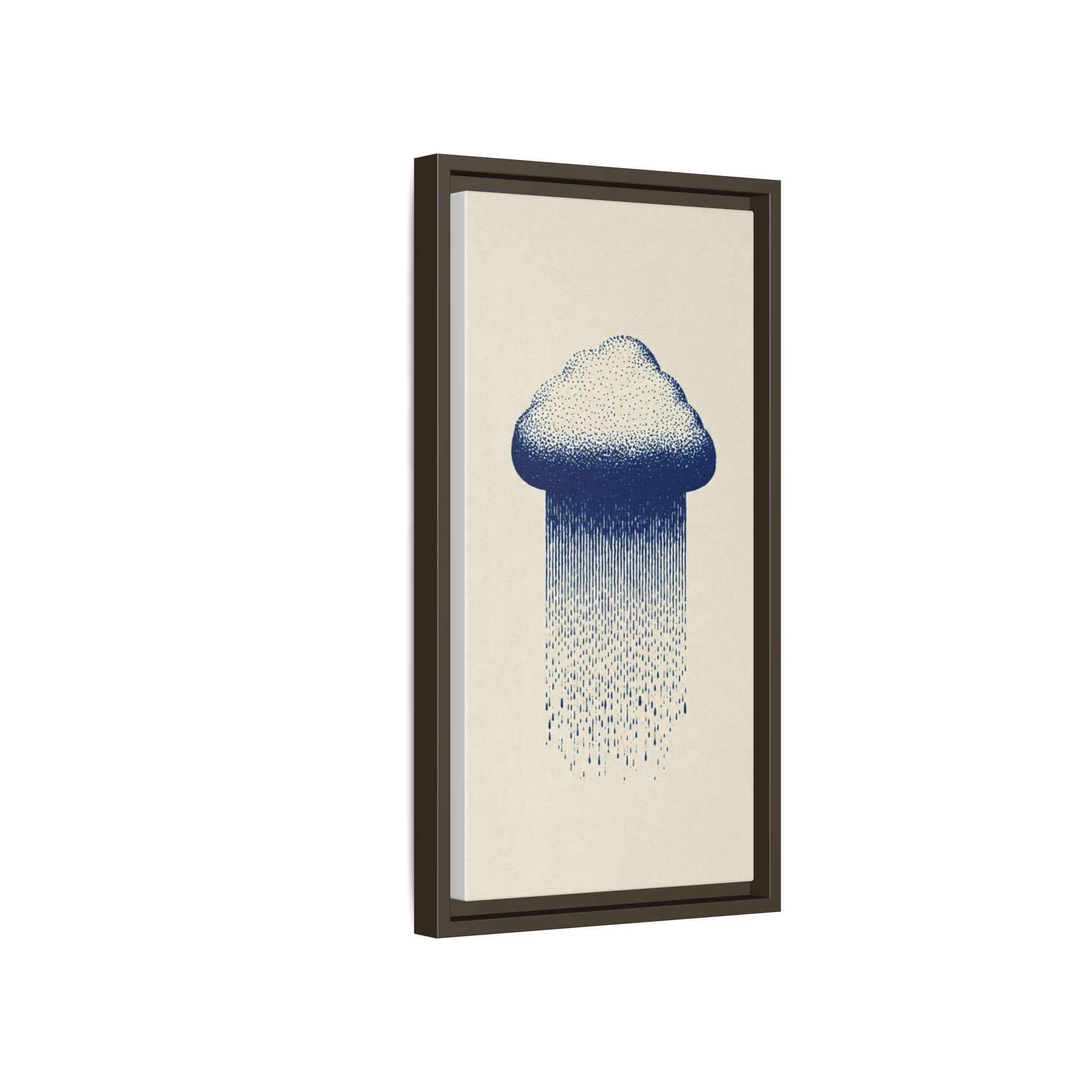 Framed Canvas Wall Art — Blue Rain Cloud Minimalist Print - Image 86