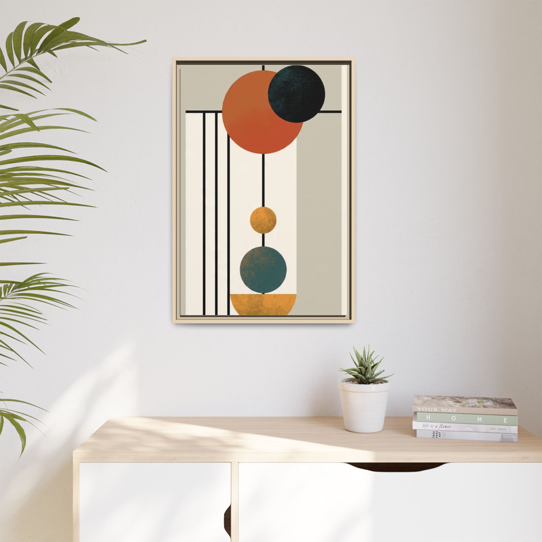 Abstract Geometric Wall Art Print — Matte Framed Canvas - Image 135