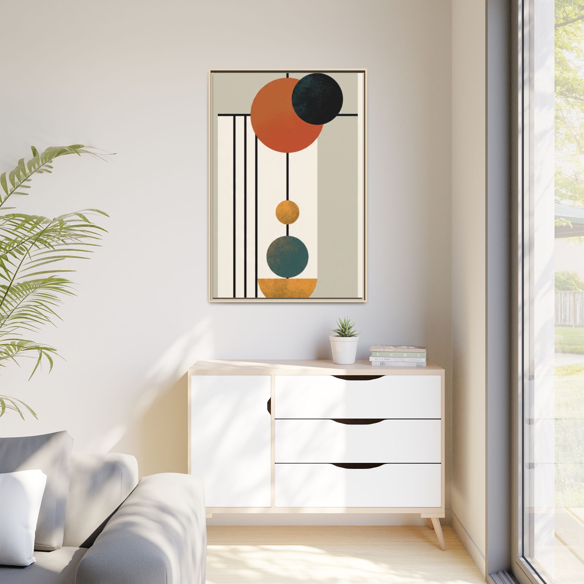 Abstract Geometric Wall Art Print — Matte Framed Canvas - Image 107