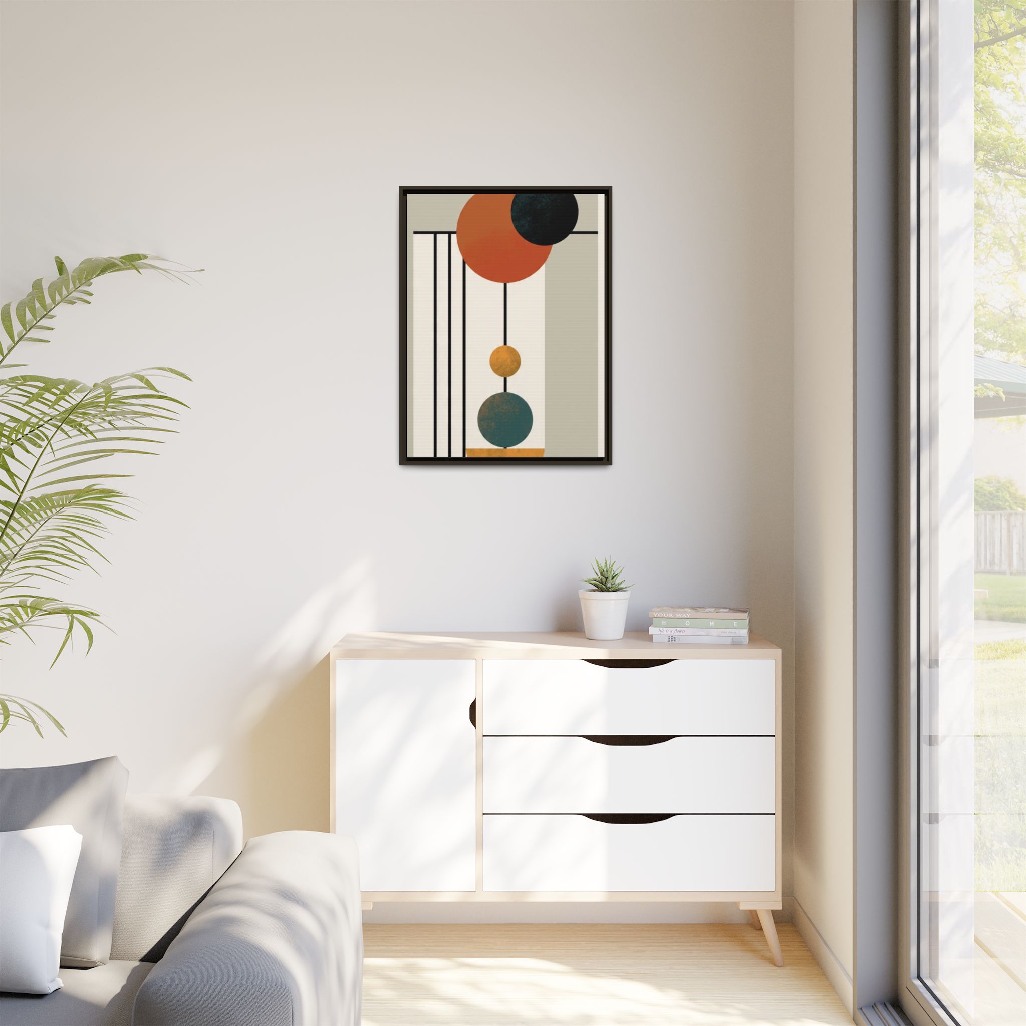 Abstract Geometric Wall Art Print — Matte Framed Canvas - Image 183