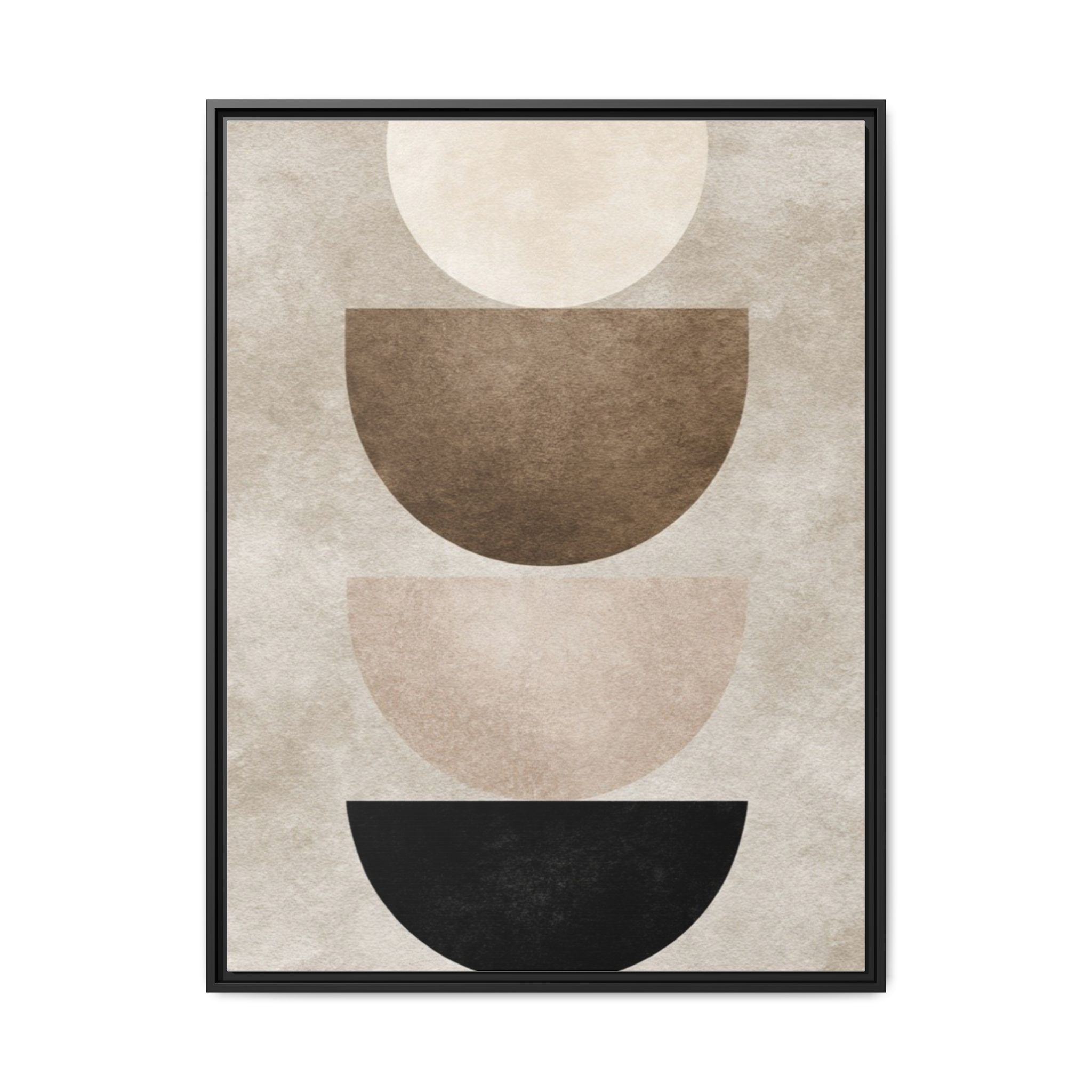 Abstract Neutral Geometric Canvas Print — Stacked Circles Framed Wall Art - Image 77