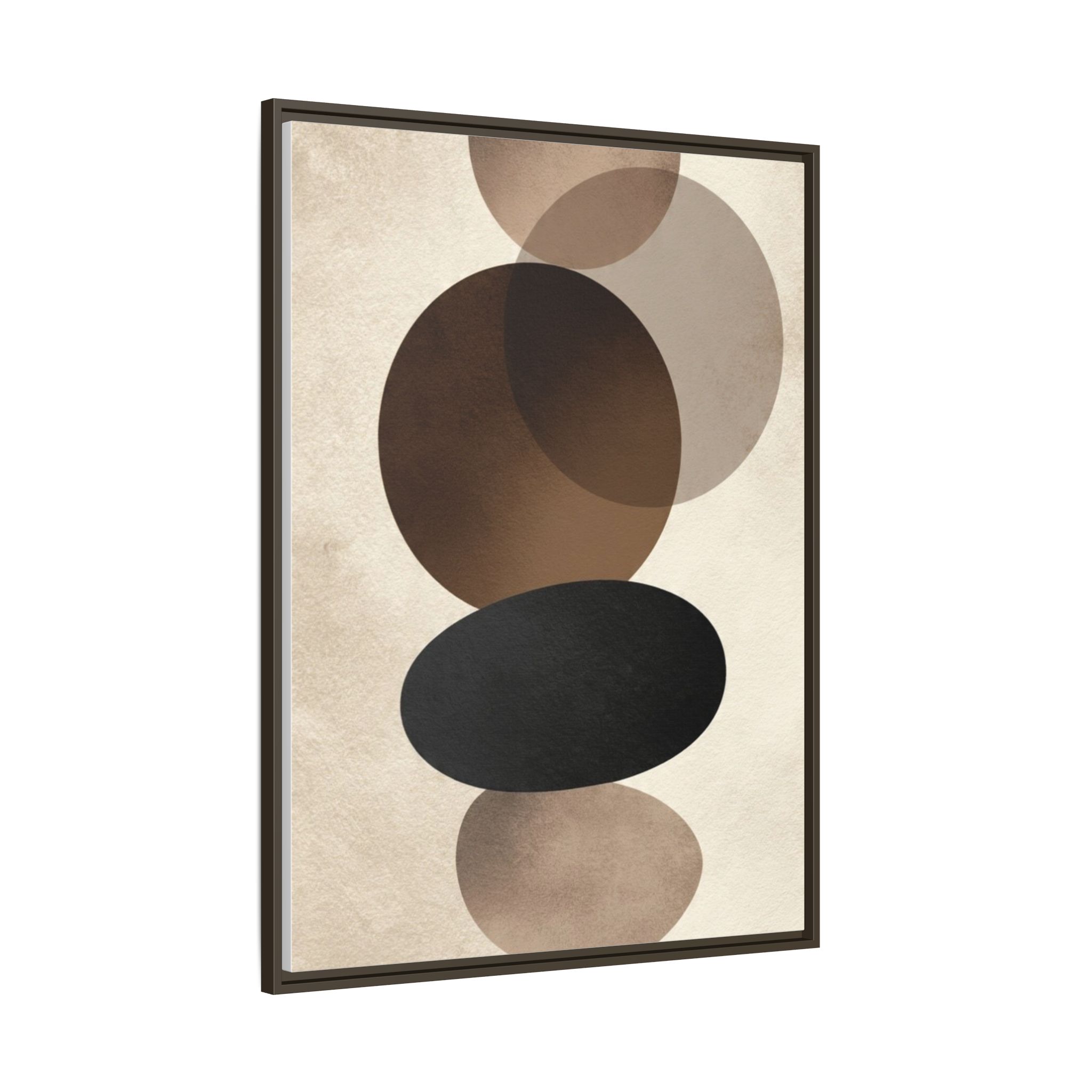 Framed Abstract Circles Matte Canvas Print — Neutral Mid-Century Wall Art - Image 26