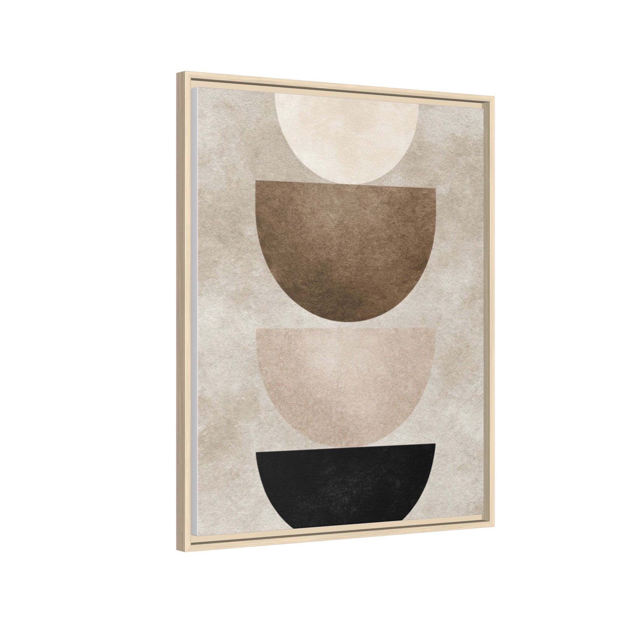 Abstract Neutral Geometric Canvas Print — Stacked Circles Framed Wall Art - Image 246