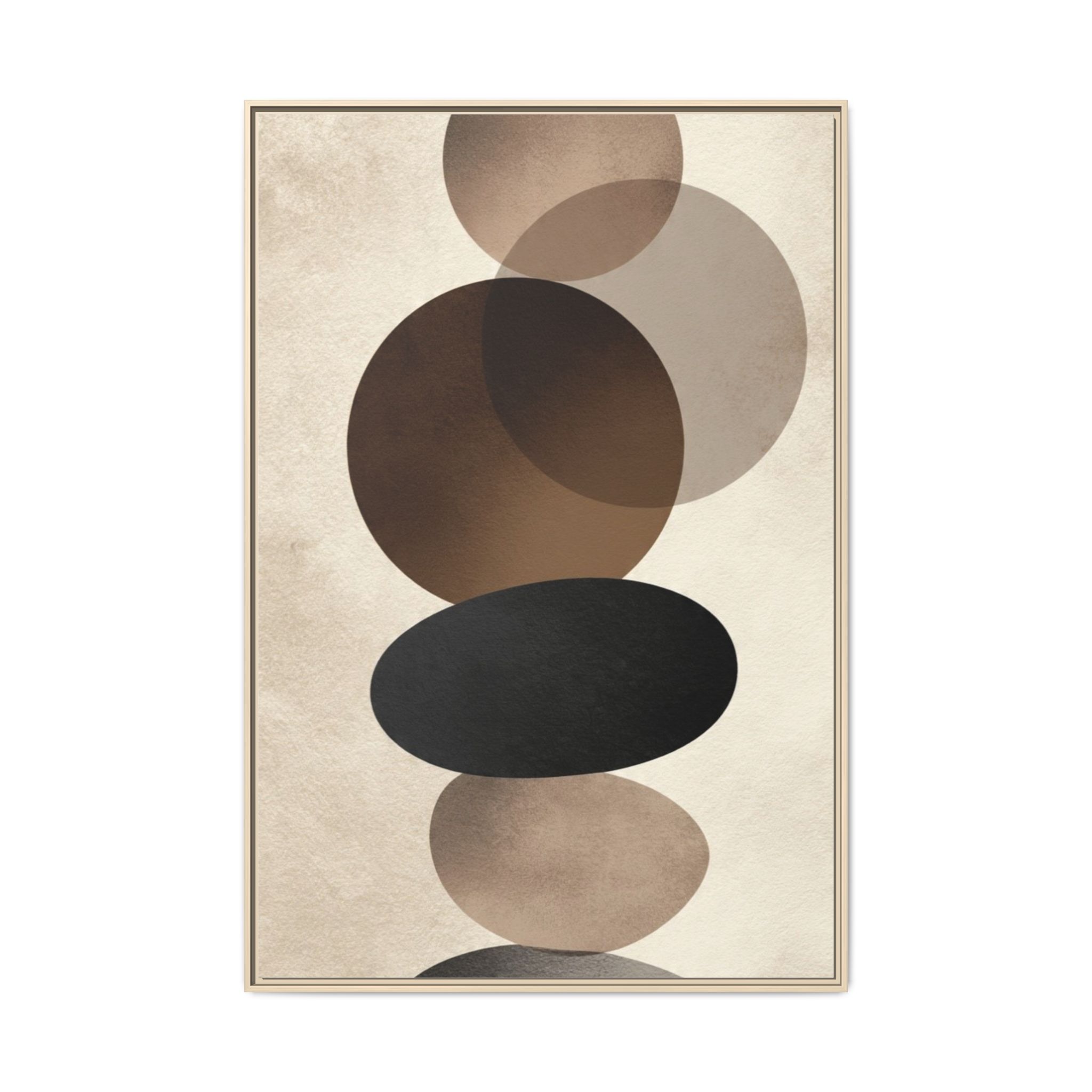 Framed Abstract Circles Matte Canvas Print — Neutral Mid-Century Wall Art - Image 61