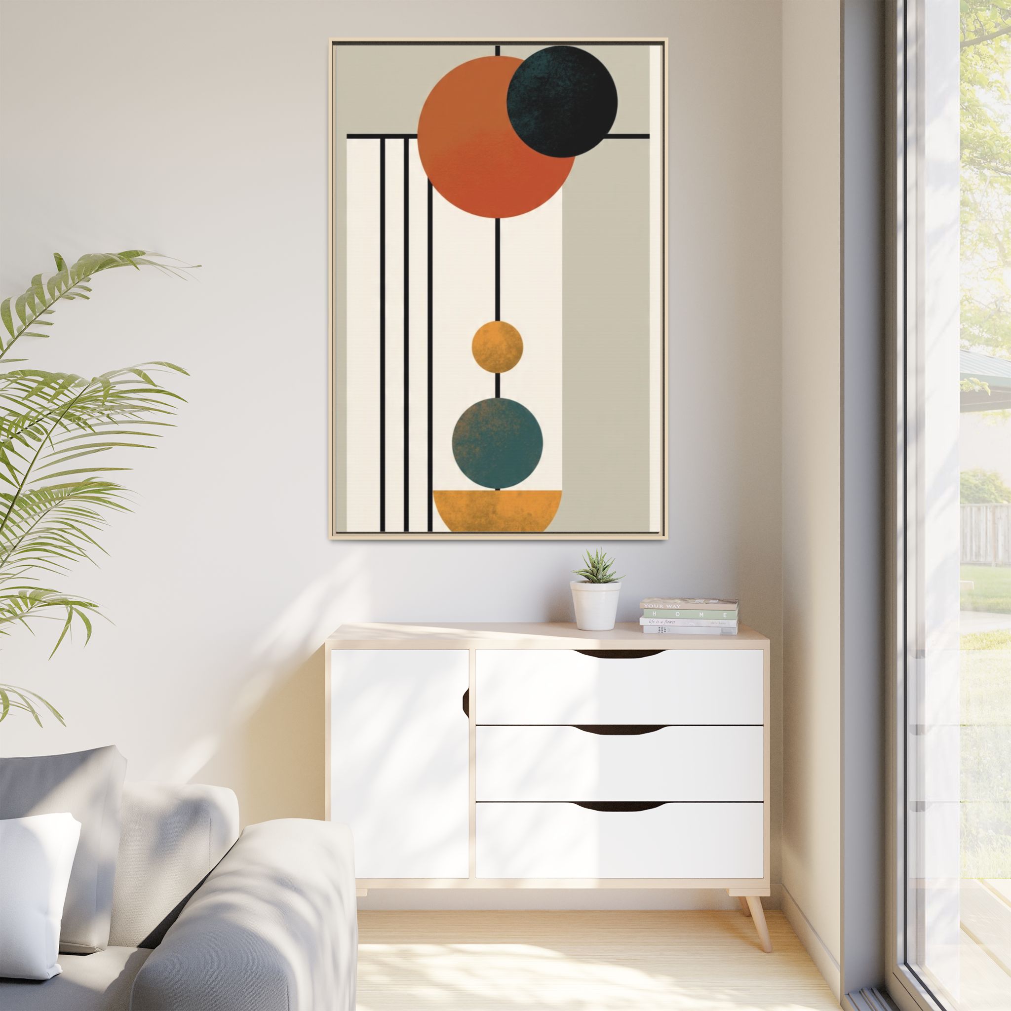 Abstract Geometric Wall Art Print — Matte Framed Canvas - Image 63