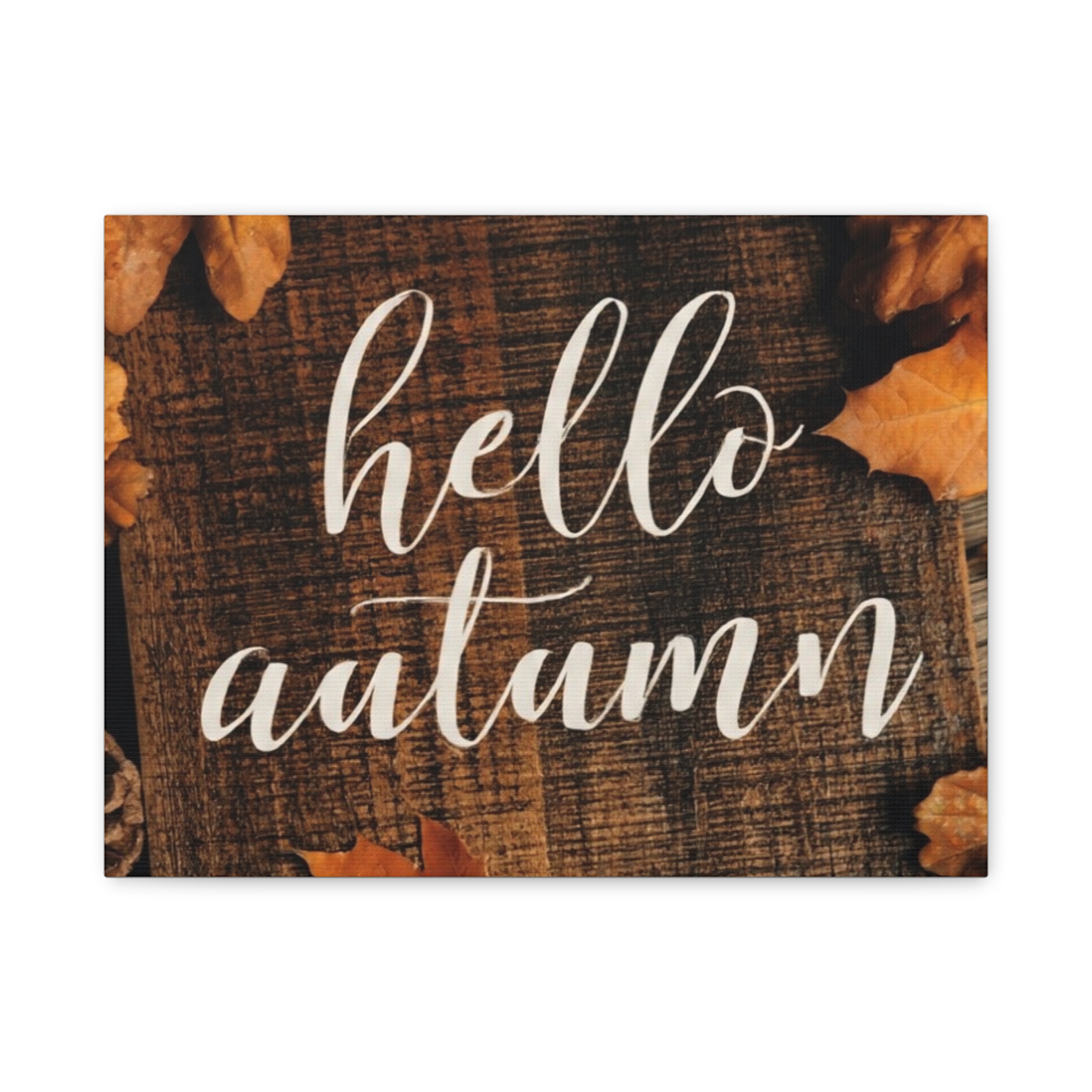 Hello Autumn Canvas Wall Art – Rustic Fall Leaf Home Decor - Image 6