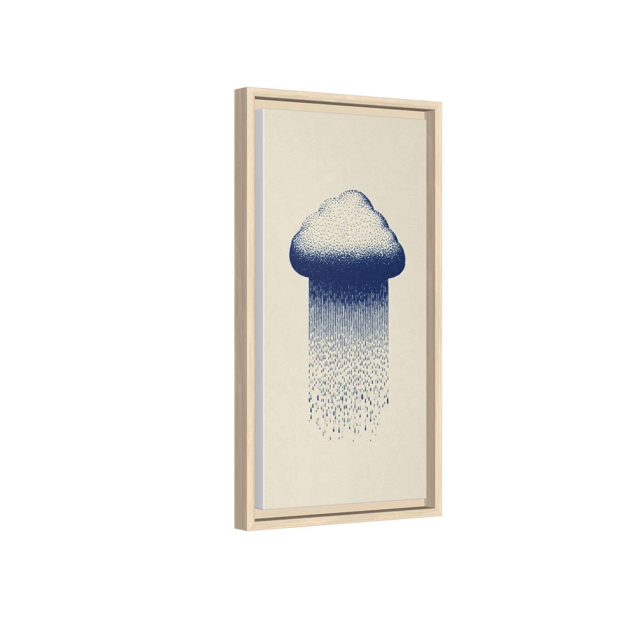 Framed Canvas Wall Art — Blue Rain Cloud Minimalist Print - Image 90