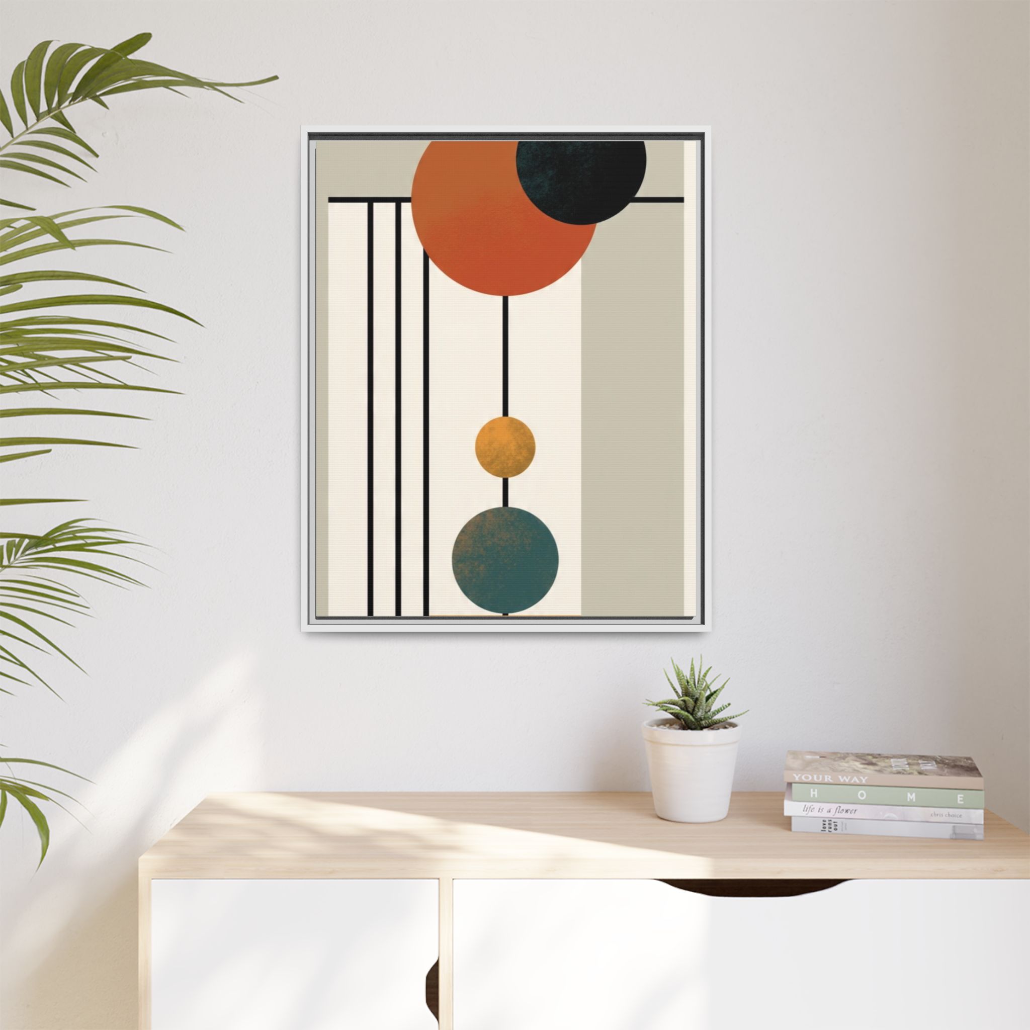 Abstract Geometric Wall Art Print — Matte Framed Canvas - Image 171