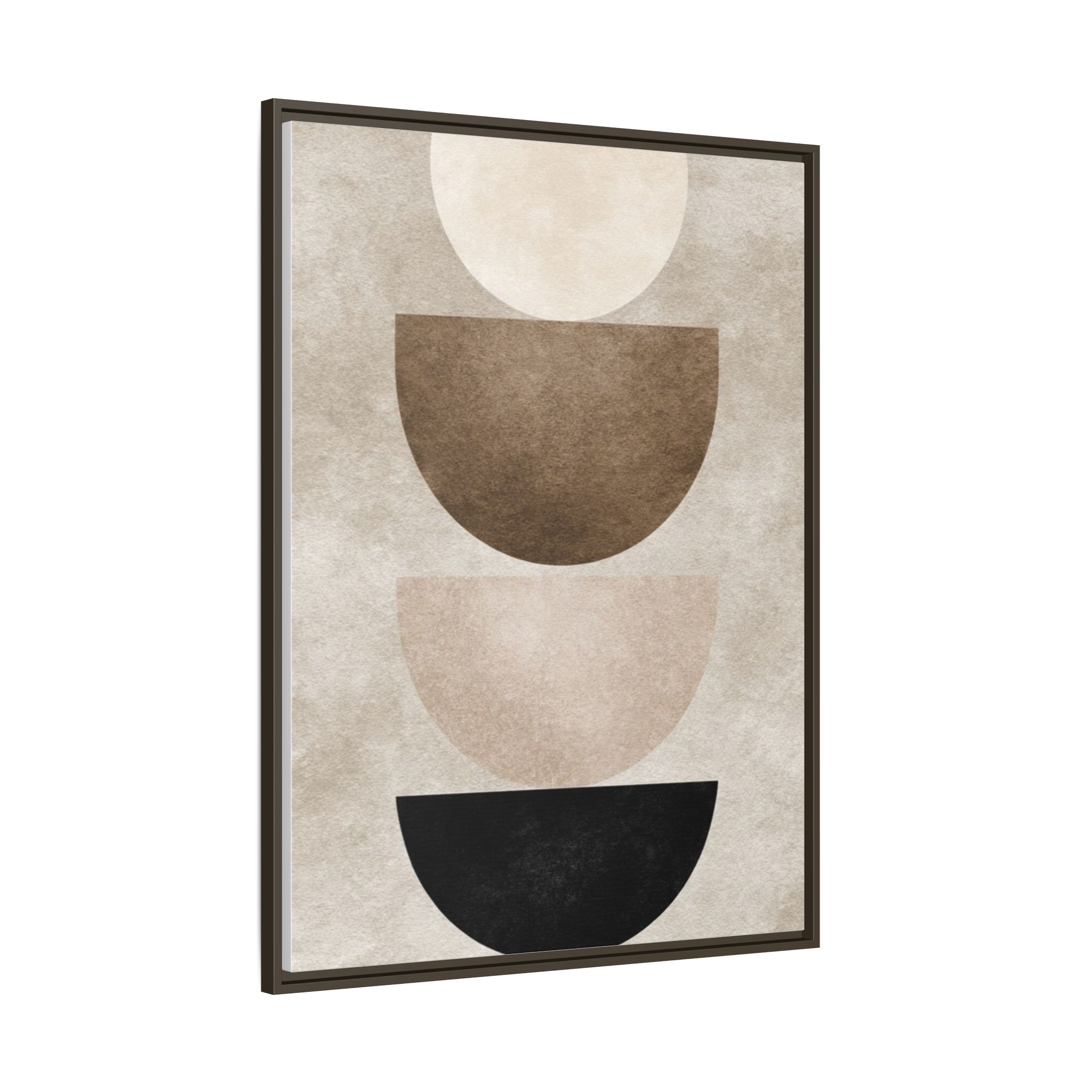 Abstract Neutral Geometric Canvas Print — Stacked Circles Framed Wall Art - Image 74