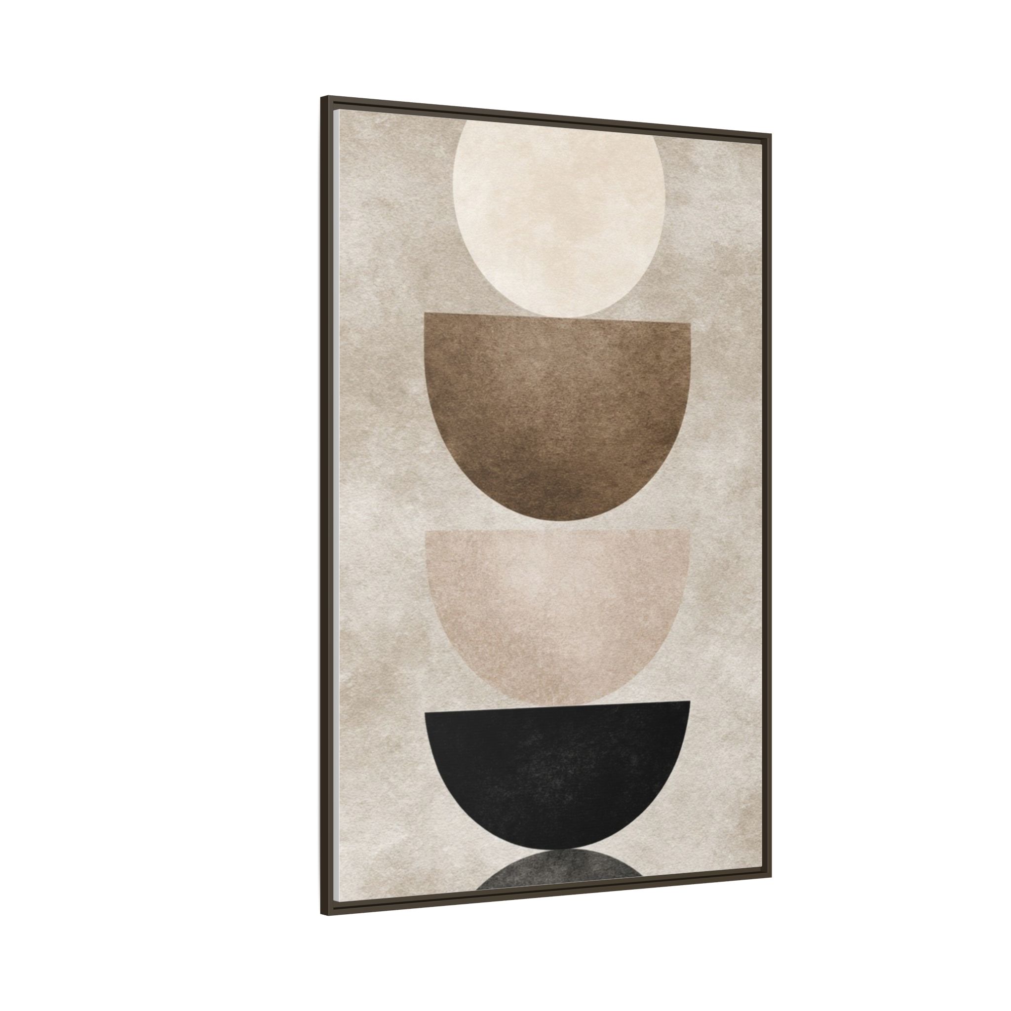 Abstract Neutral Geometric Canvas Print — Stacked Circles Framed Wall Art - Image 98