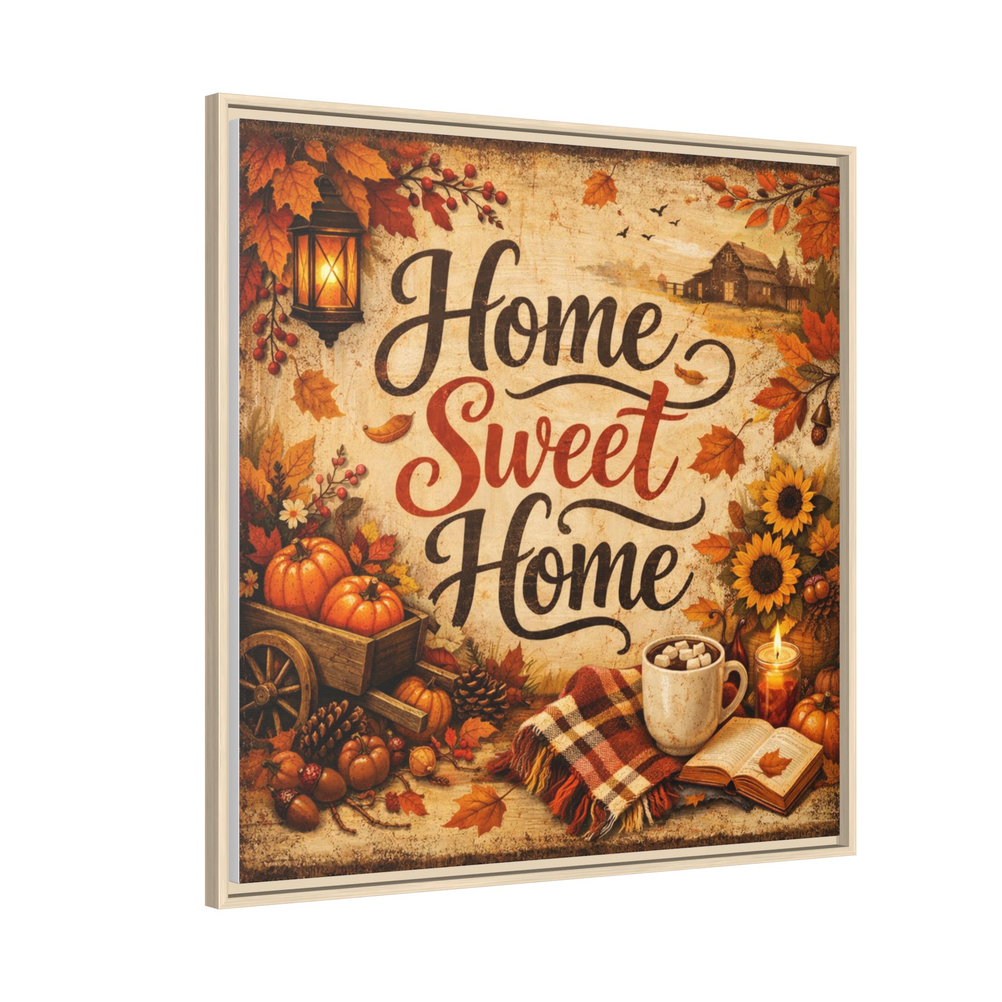 Home Sweet Home Autumn Canvas Wall Art (Framed Matte) - Image 4