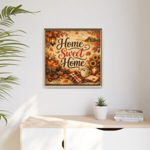 Home Sweet Home Autumn Canvas Wall Art (Framed Matte)