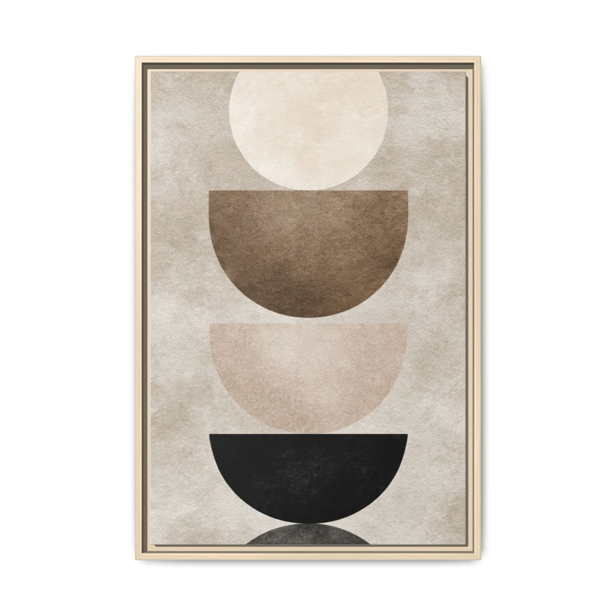 Abstract Neutral Geometric Canvas Print — Stacked Circles Framed Wall Art - Image 181