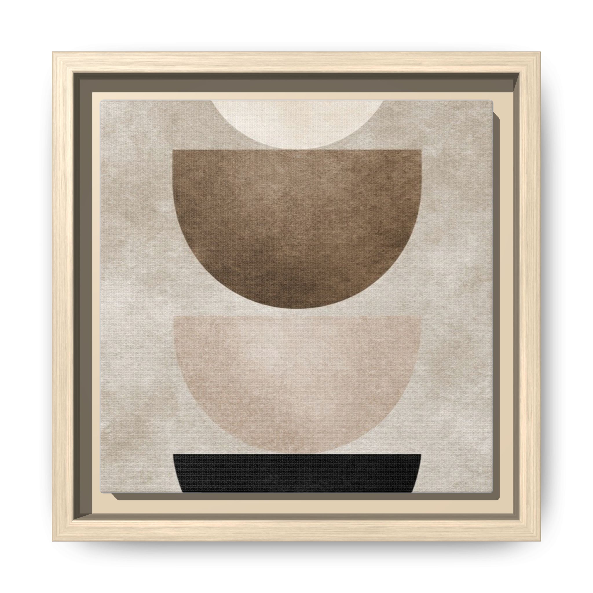 Abstract Neutral Geometric Canvas Print — Stacked Circles Framed Wall Art - Image 45