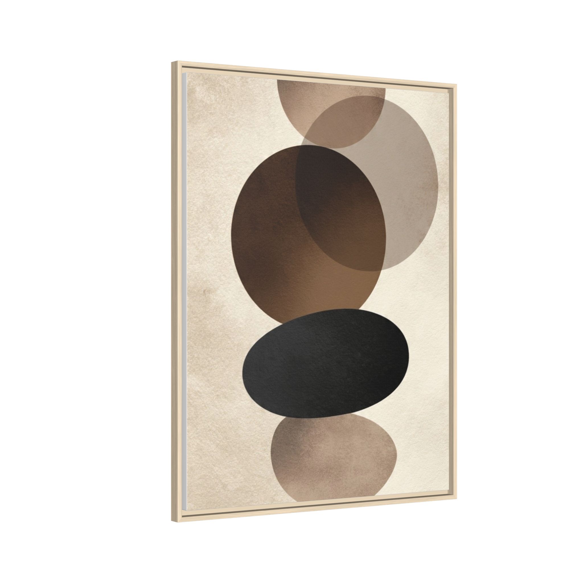 Framed Abstract Circles Matte Canvas Print — Neutral Mid-Century Wall Art - Image 18