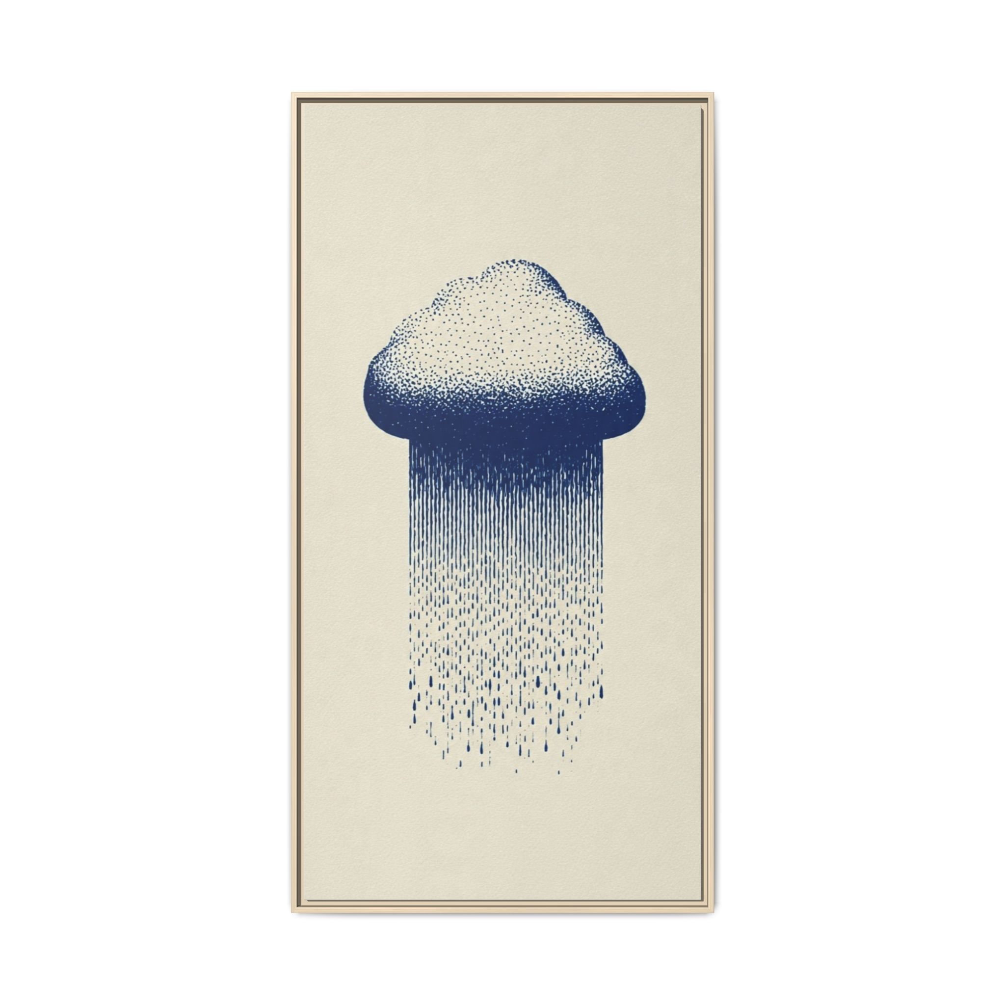 Framed Canvas Wall Art — Blue Rain Cloud Minimalist Print - Image 45