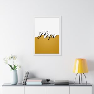 Hope Framed Poster — Minimalist Gold & White Wall Art