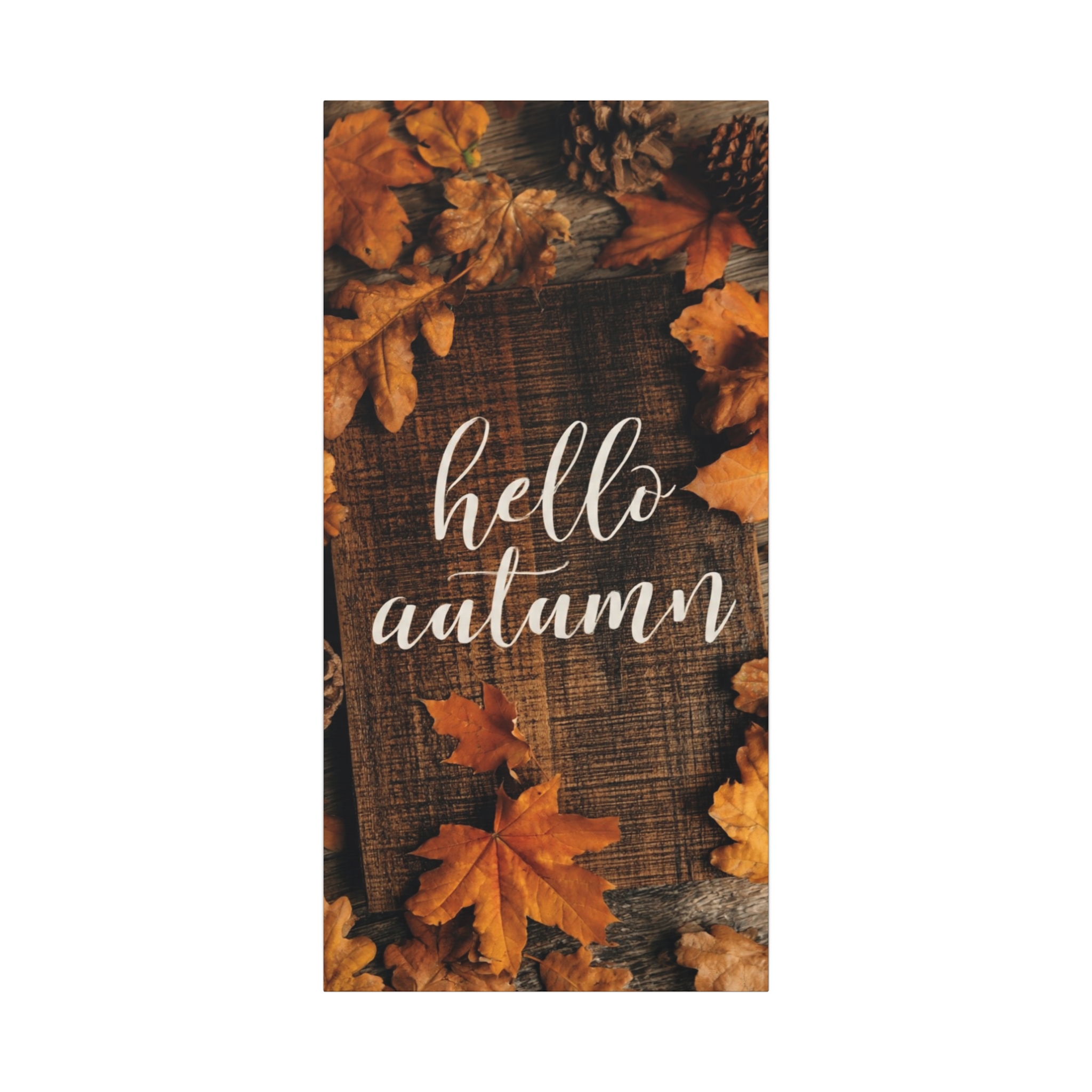 Hello Autumn Canvas Wall Art – Rustic Fall Leaf Home Decor - Image 5
