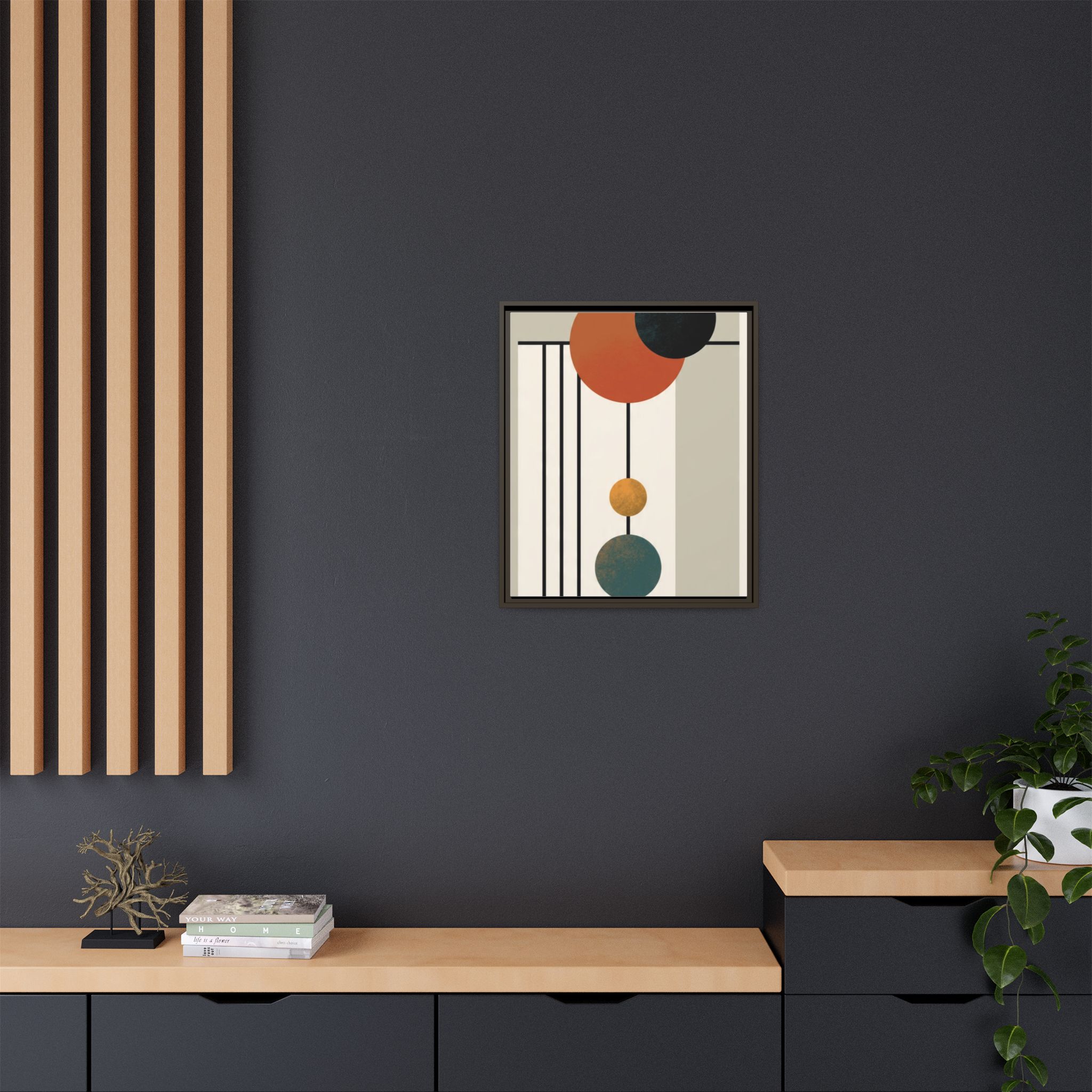 Abstract Geometric Wall Art Print — Matte Framed Canvas - Image 216