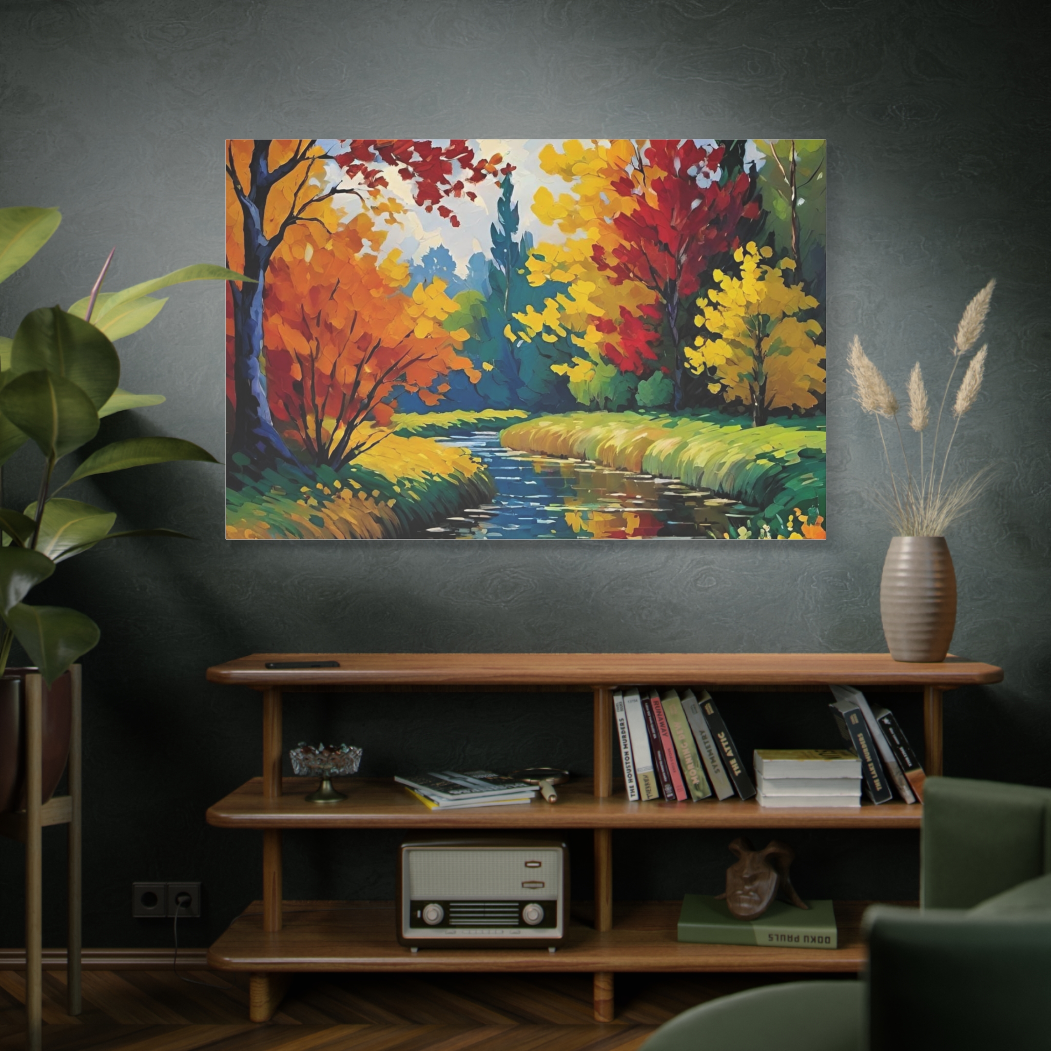 Autumn River Landscape Canvas — Stretched Matte Wall Art - Image 10