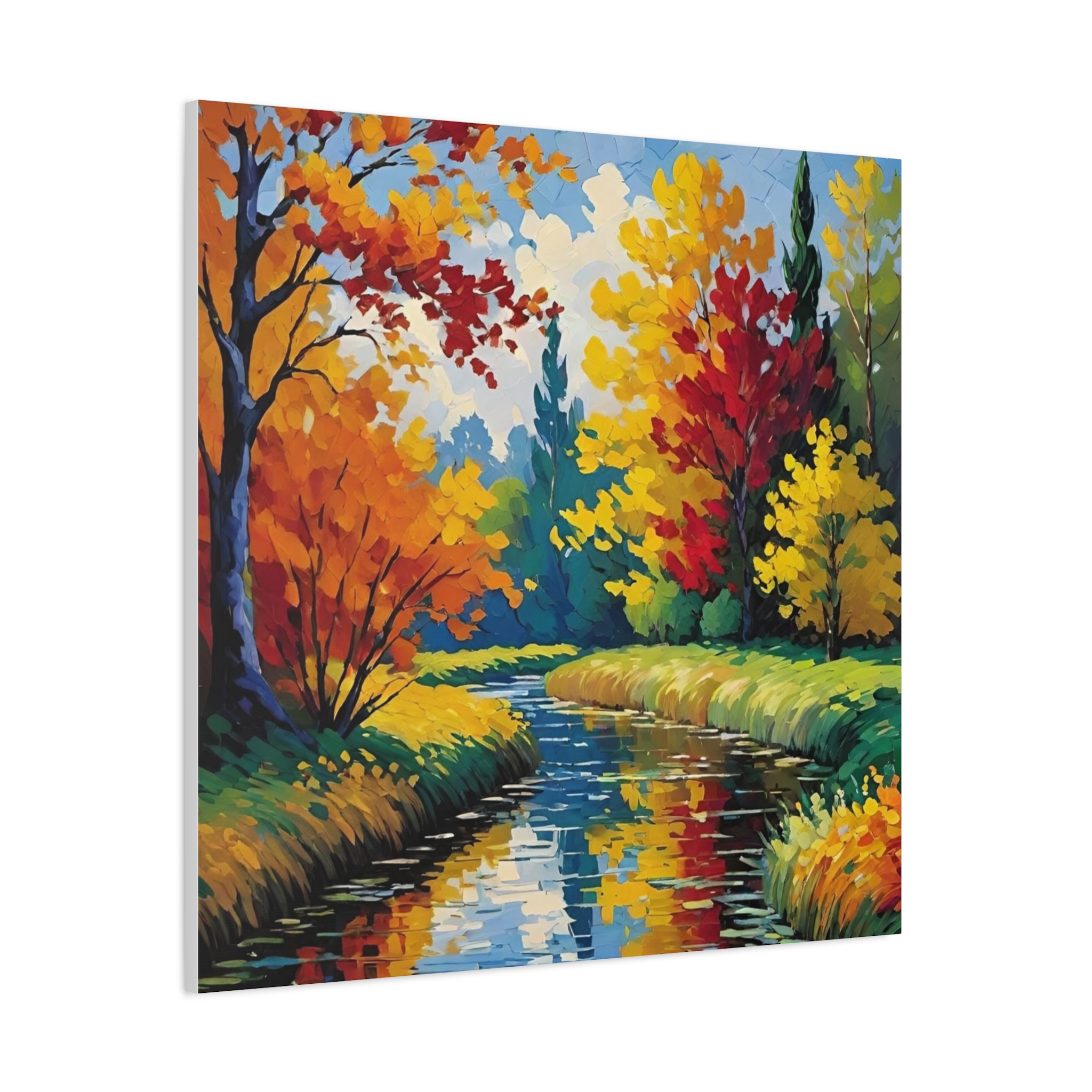 Autumn River Landscape Canvas — Stretched Matte Wall Art - Image 5
