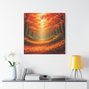Autumn Forest Path Matte Canvas Wall Art