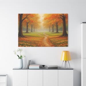 Autumn Path Matte Canvas Print — Stretched 1.25"